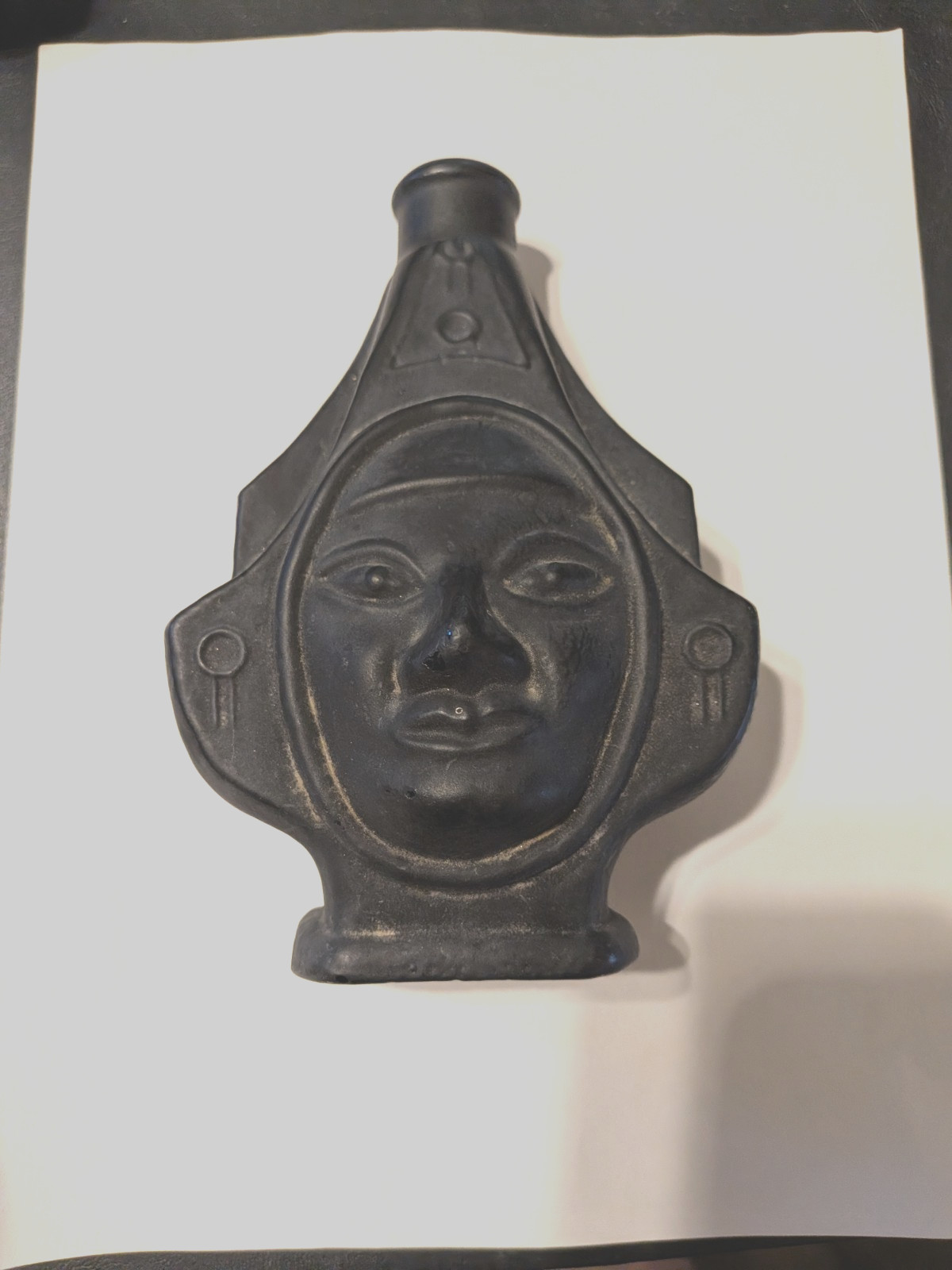Black Liquor Bottle Inca Raised Face 6-1/2″ Tall