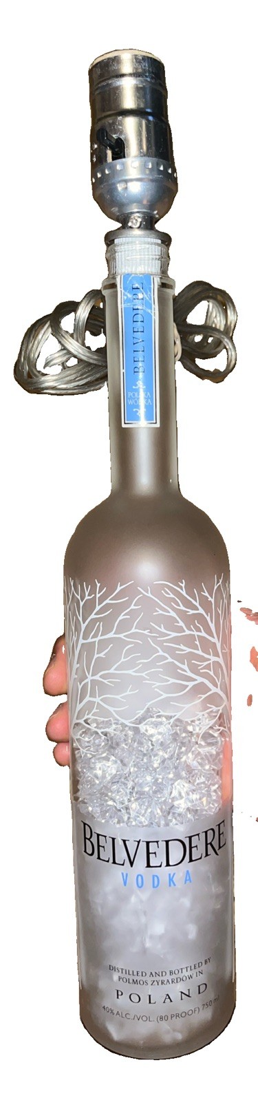 Handmade Table Lamp Belvedere Vodka Glass Bottle Special Edition See