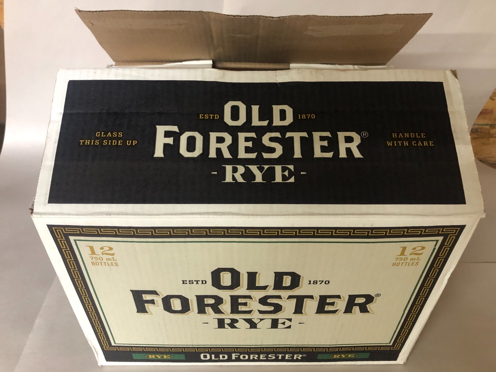 OLD FORESTER RYE Empty Case BOX 12 x 750 ml Section (M1893)