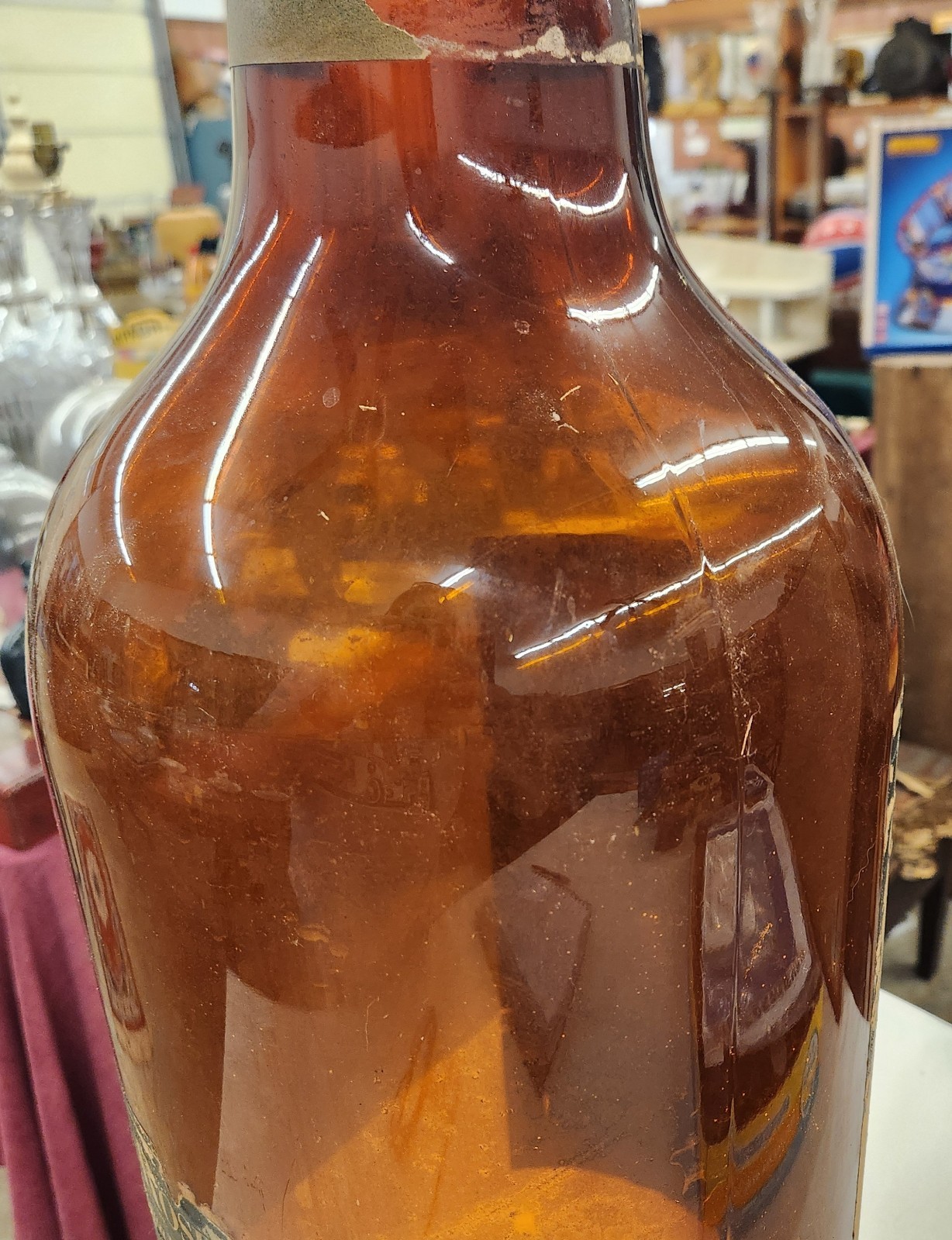 Large Vintage Display Bottle Four Roses Whiskey Baltimore Md 28.5″ Brown Glass