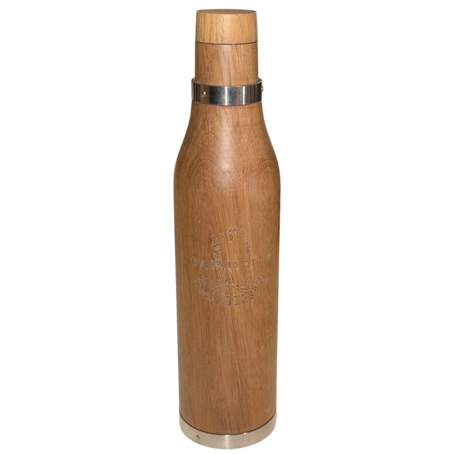 Paglione Oak Bottle Whiskey 11.75” Tall Solid Oak Spirit Aging Bottle/Vessel
