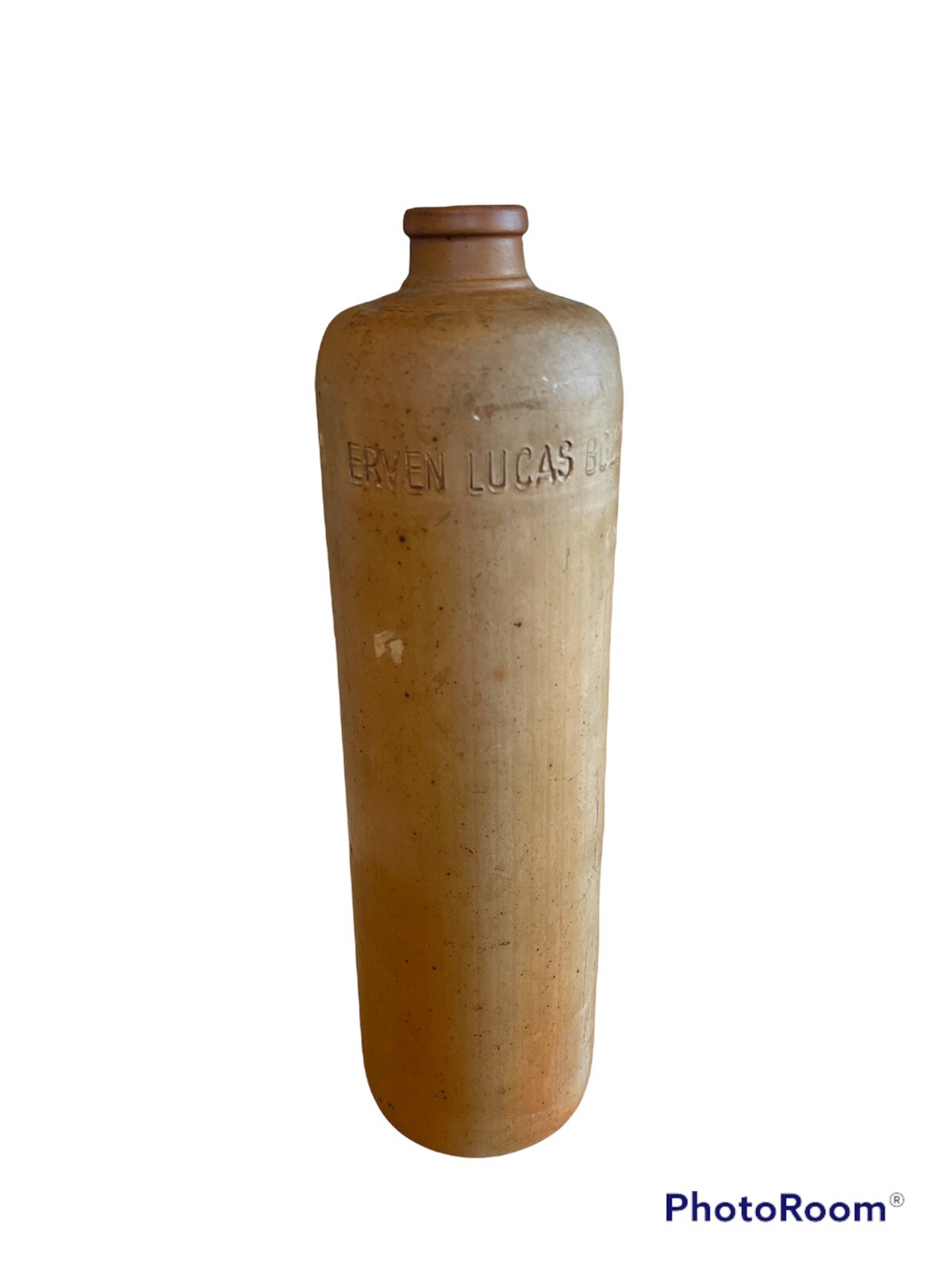 ERVEN LUCAS Bols’t Loots Je Amsterdam 1 Liter Light Red Brown STONEWARE BOTTLE