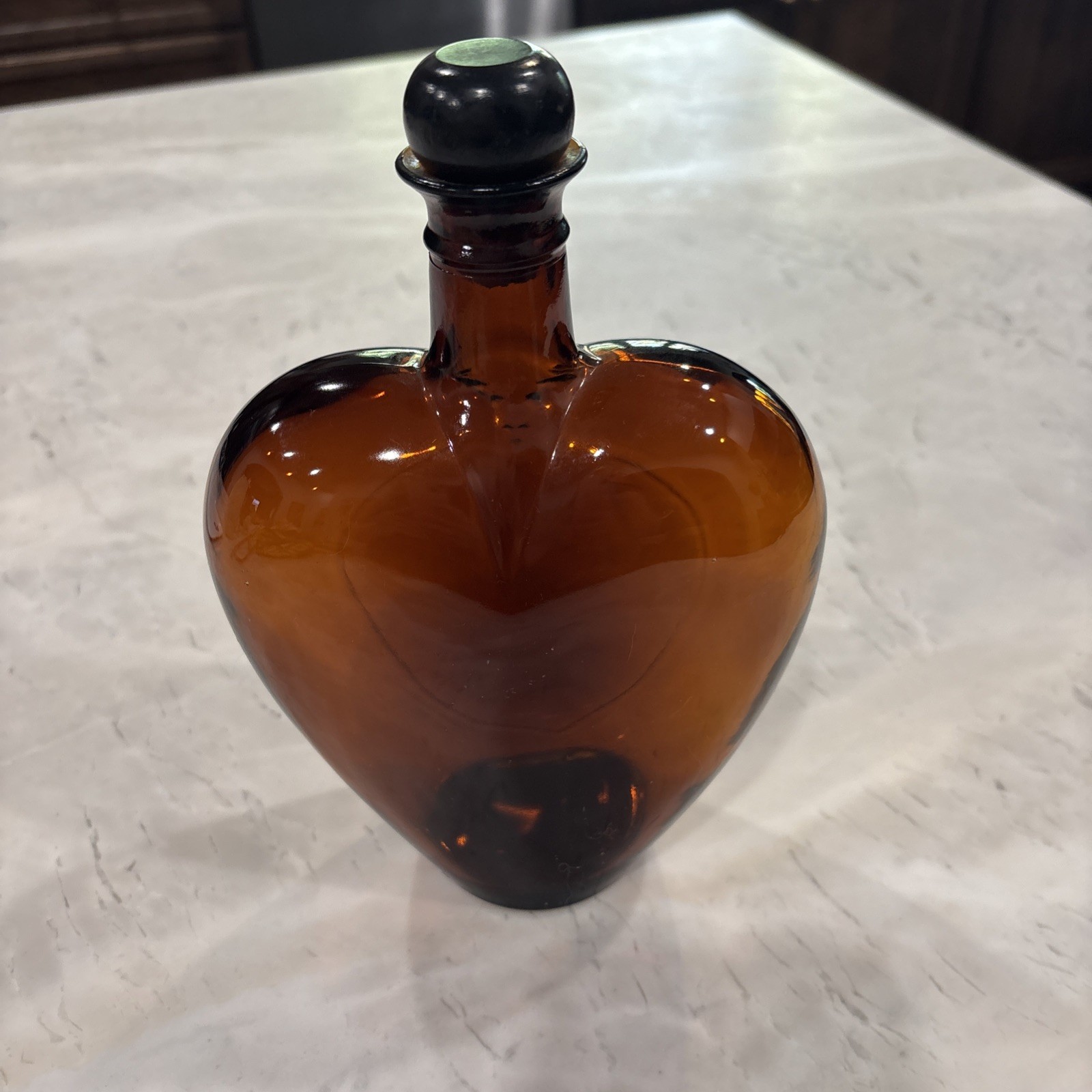 Vintage PAUL MASSON Heart Shaped Valentine Liquor Bottle 9×6”