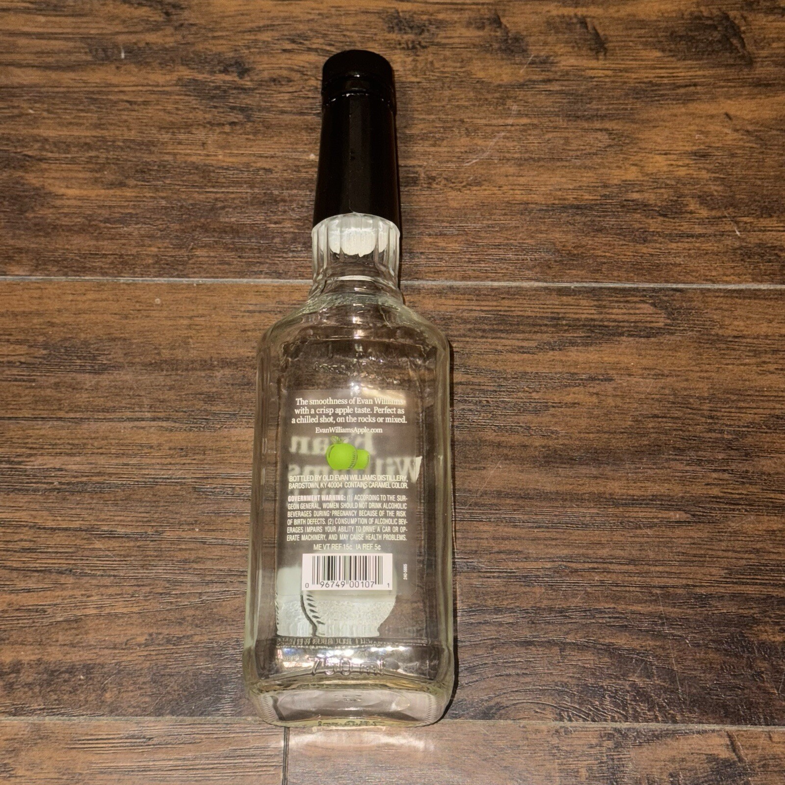 EMPTY Evan Williams Apple Whiskey 750 ML Liquor Bottle Home Décor Crafts Arts