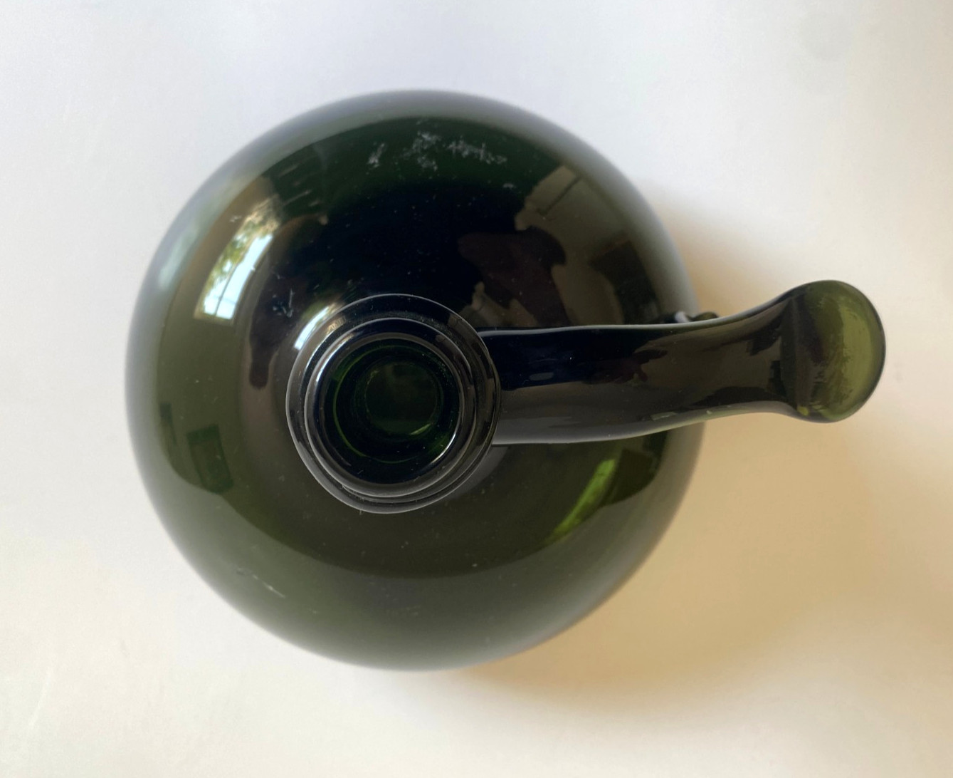 Antique 19th Century Green Glass Flagon or Decanter Made in England