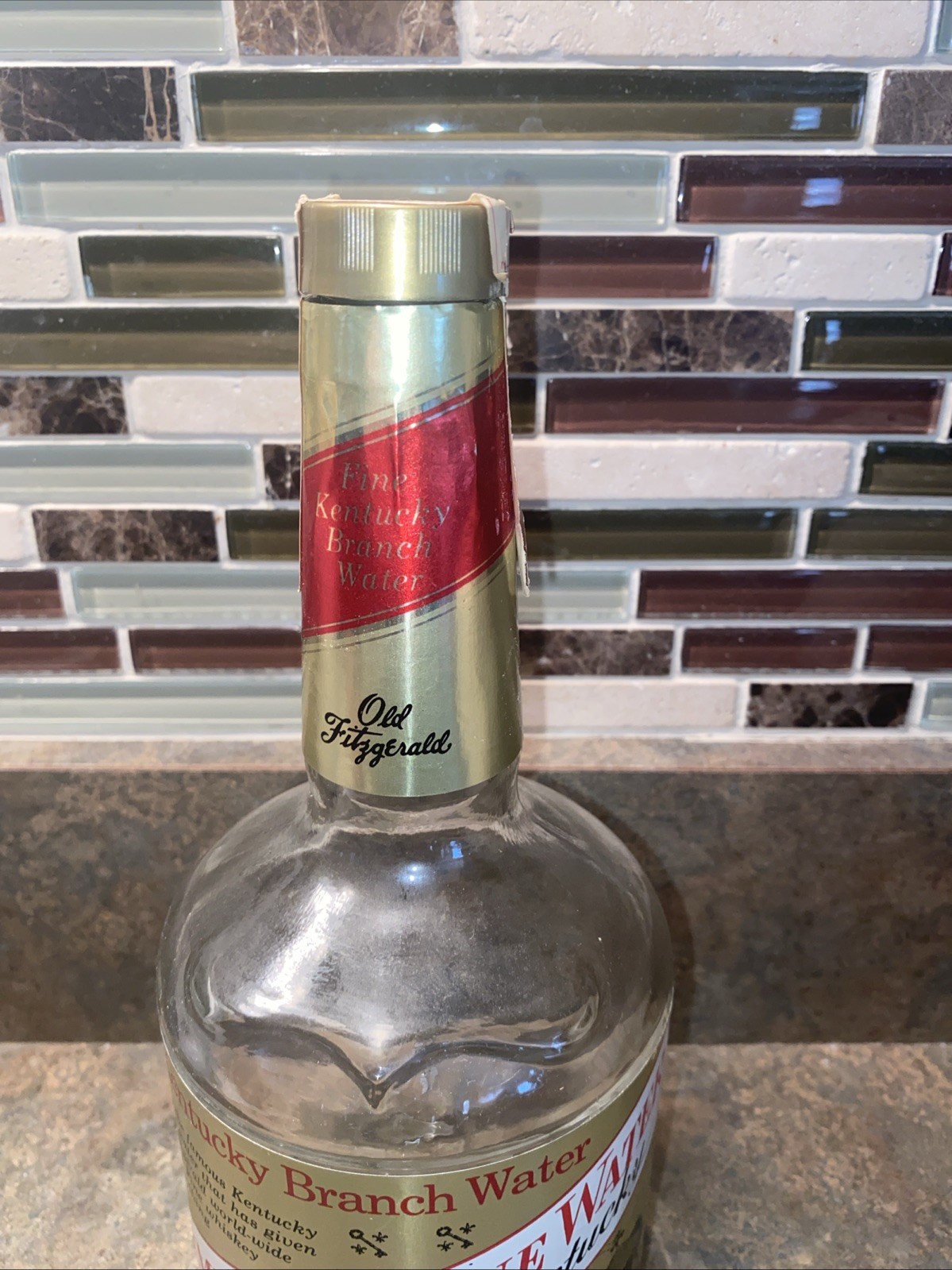 Old Fitzgerald Prime Limestone Water Empty Bottle Stitzel Weller Bourbon