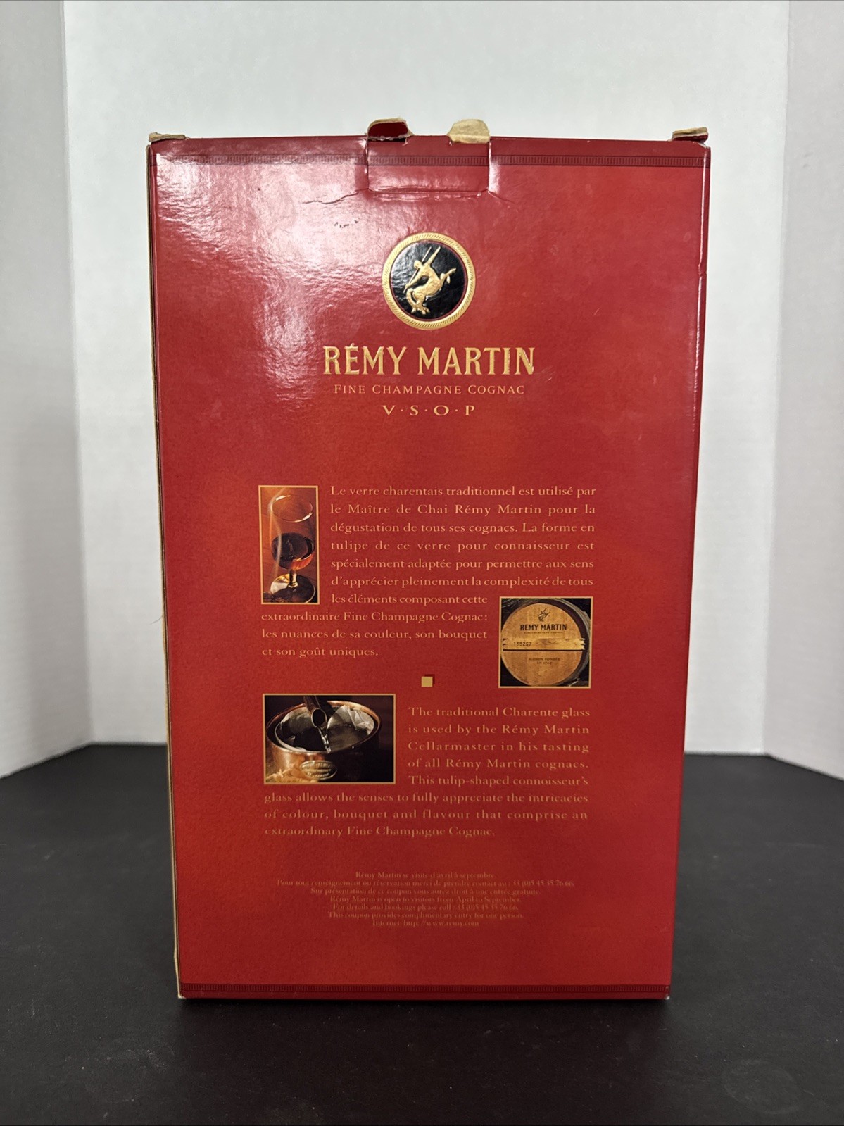 Rémy Martin VSOP Empty Gift Box Set w/ 2 Glasses Bottle Display Packaging