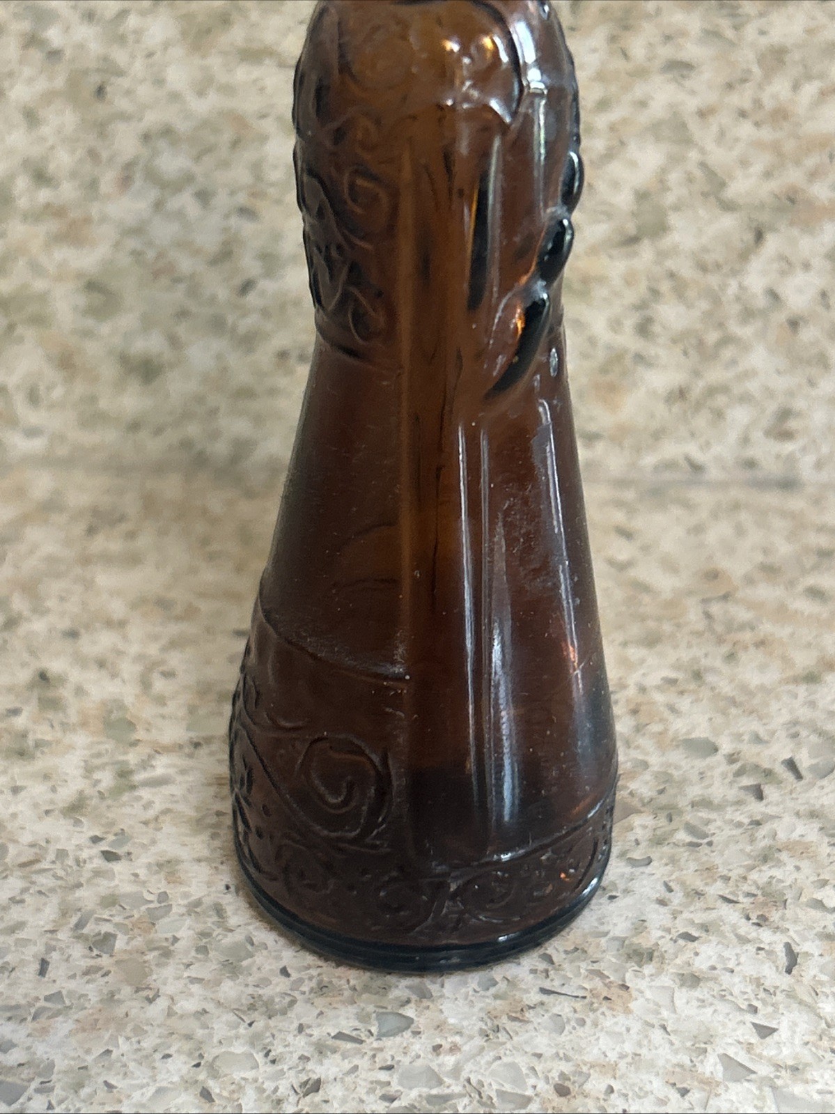 Florentine Liqueur Brown Glass Bottle Lady Solaro Italy Woman Holding Flowers