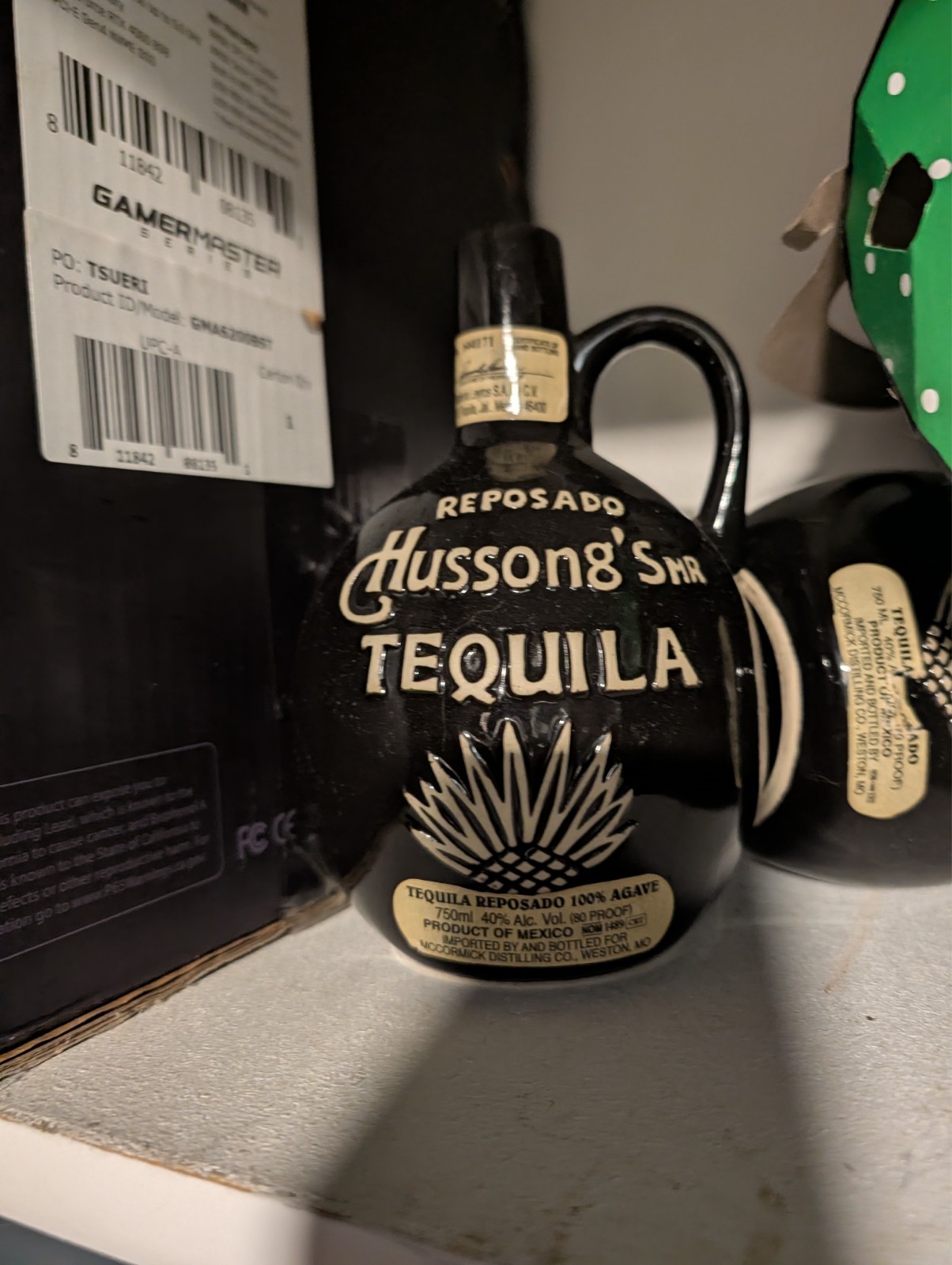 Reposado Hussong’s Mr Tequila Gray Bottle Empty NO CORK
