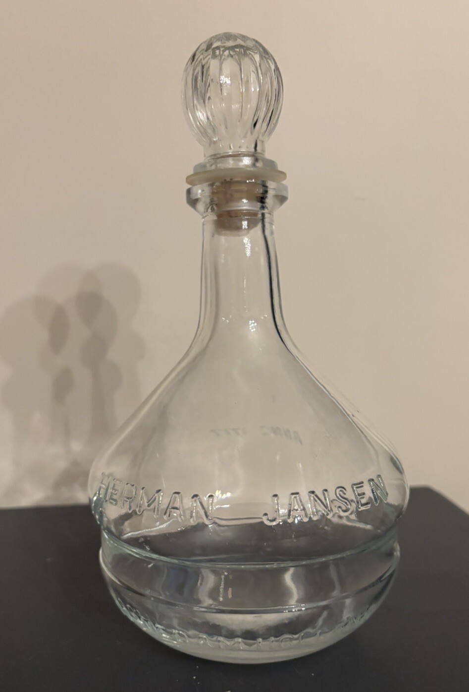 Herman Jansen Anno 1777 Liquor Decanter Glass Bottle 1970s SCHIEDAM HOLLAND