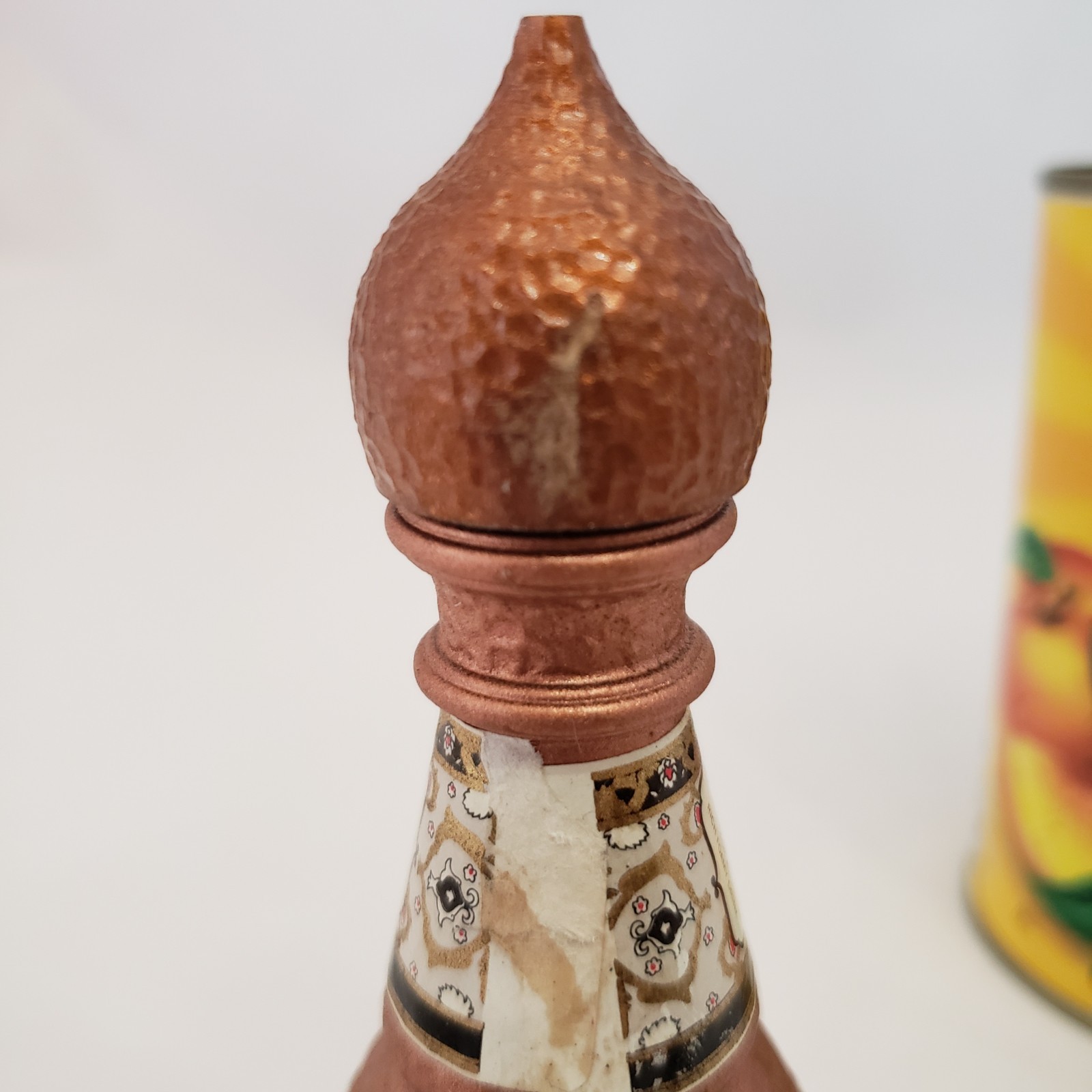 VTG Pasha Turkish Coffee Liqueur MINI Bottle Hammered Copper Look 5″ H