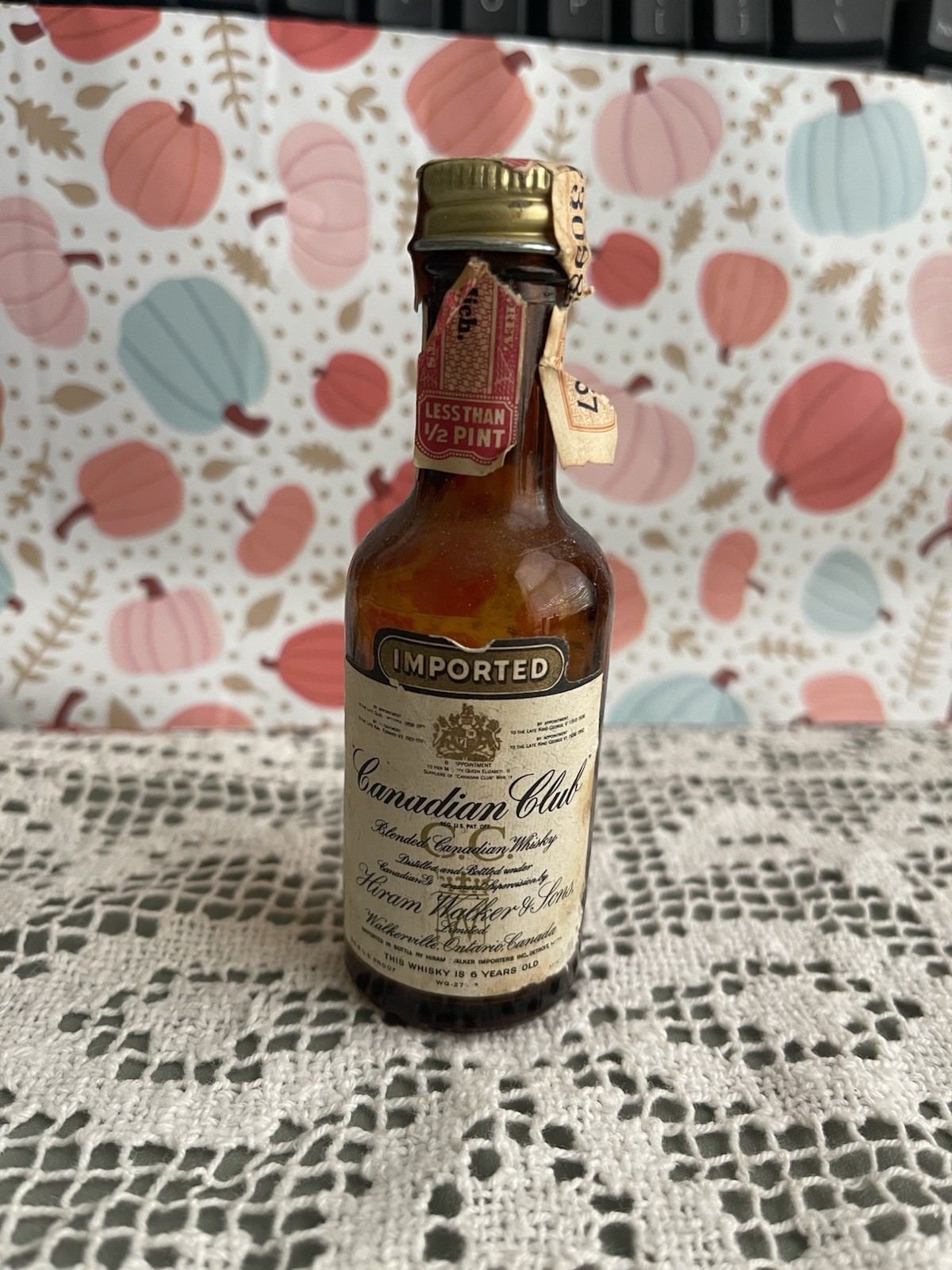 Canadian Club Imported Whisky Miniature Bottle 1967 (empty)