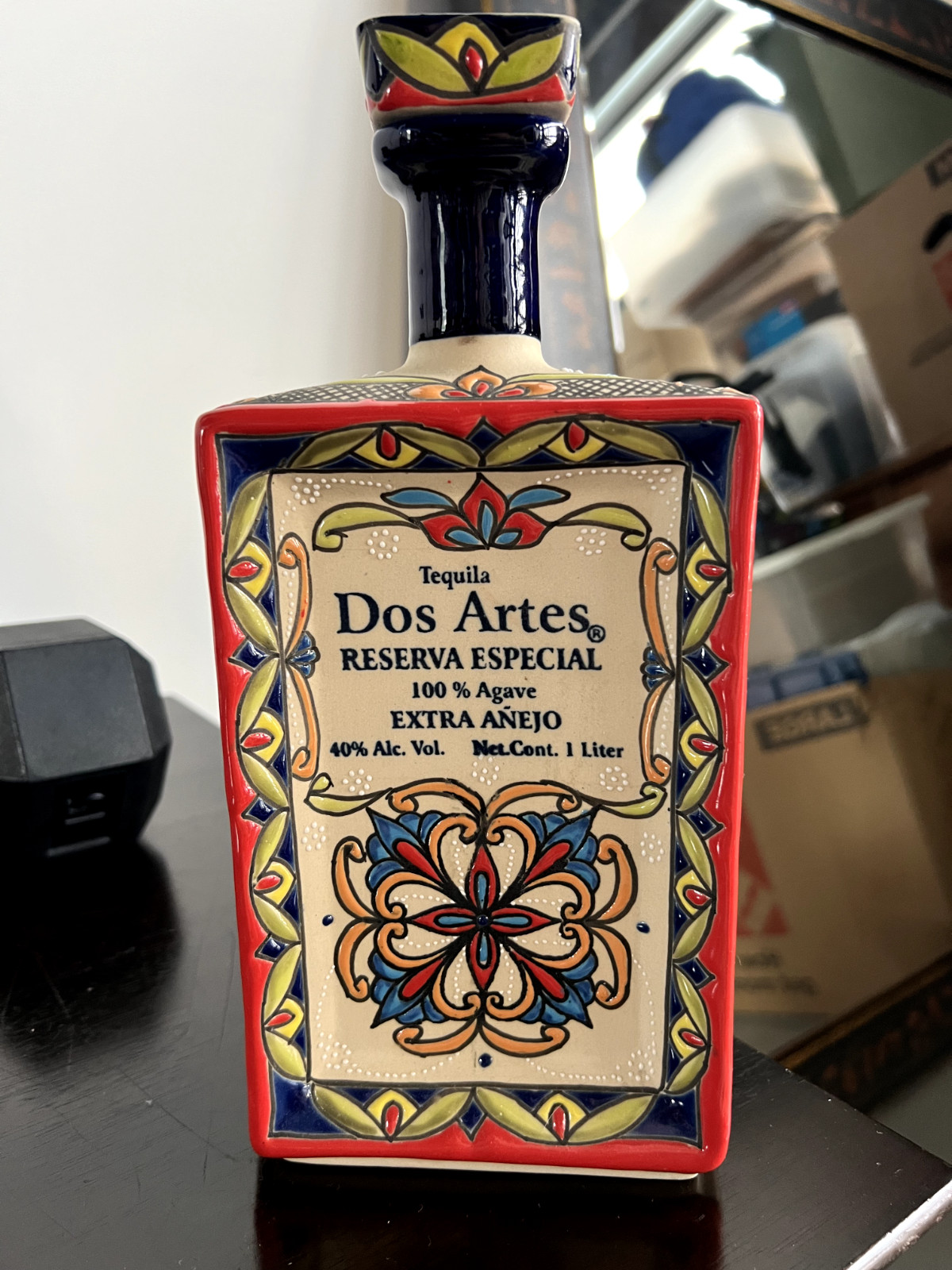 Dos Artes Tequila Reserva Especial Extra Anejo Collectible 1 Liter EMPTY BOTTLE