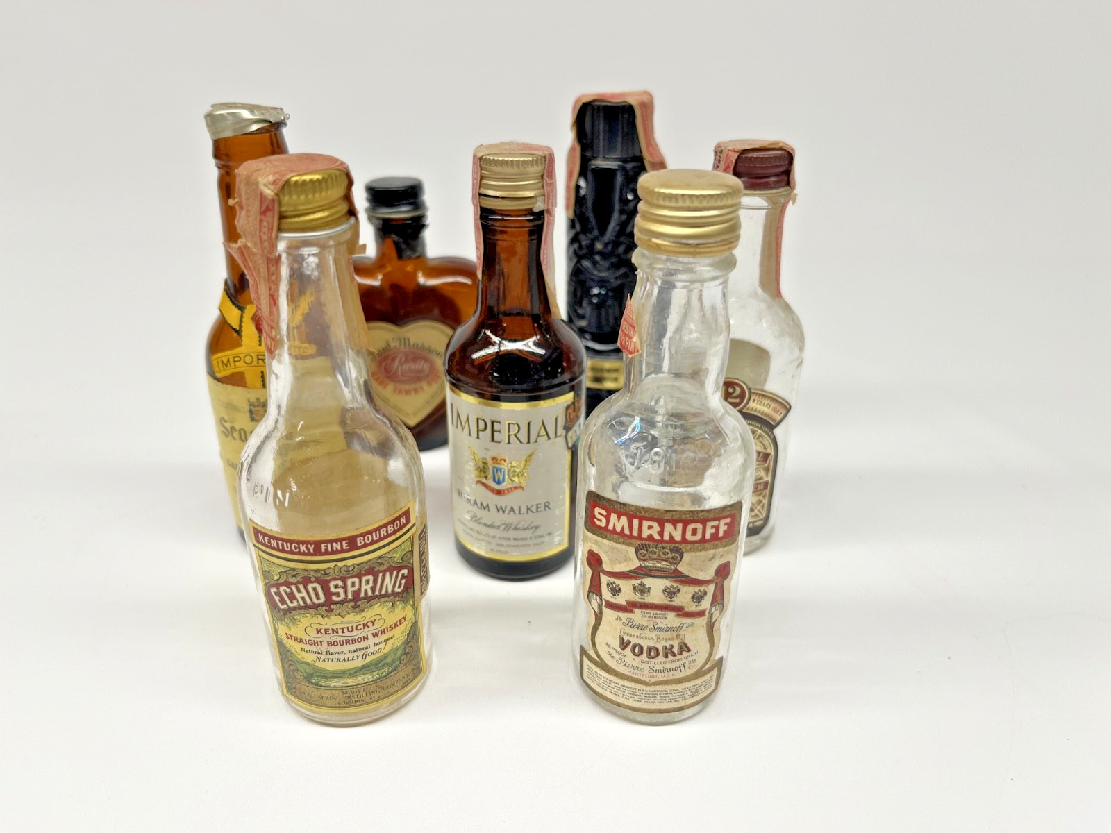VINTAGE Miniature Liquor Bottle Lot Of 7 – Post 1945 – Vodka,Bourbon, Whiskey-#7