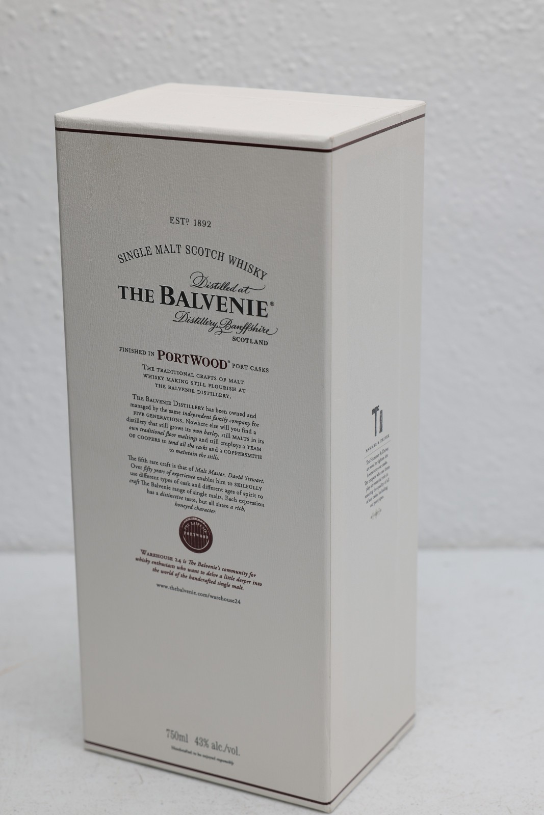 empty BOX ONLY genuine BALVENIE PORTWOOD 21 years whisky whiskey Scotland