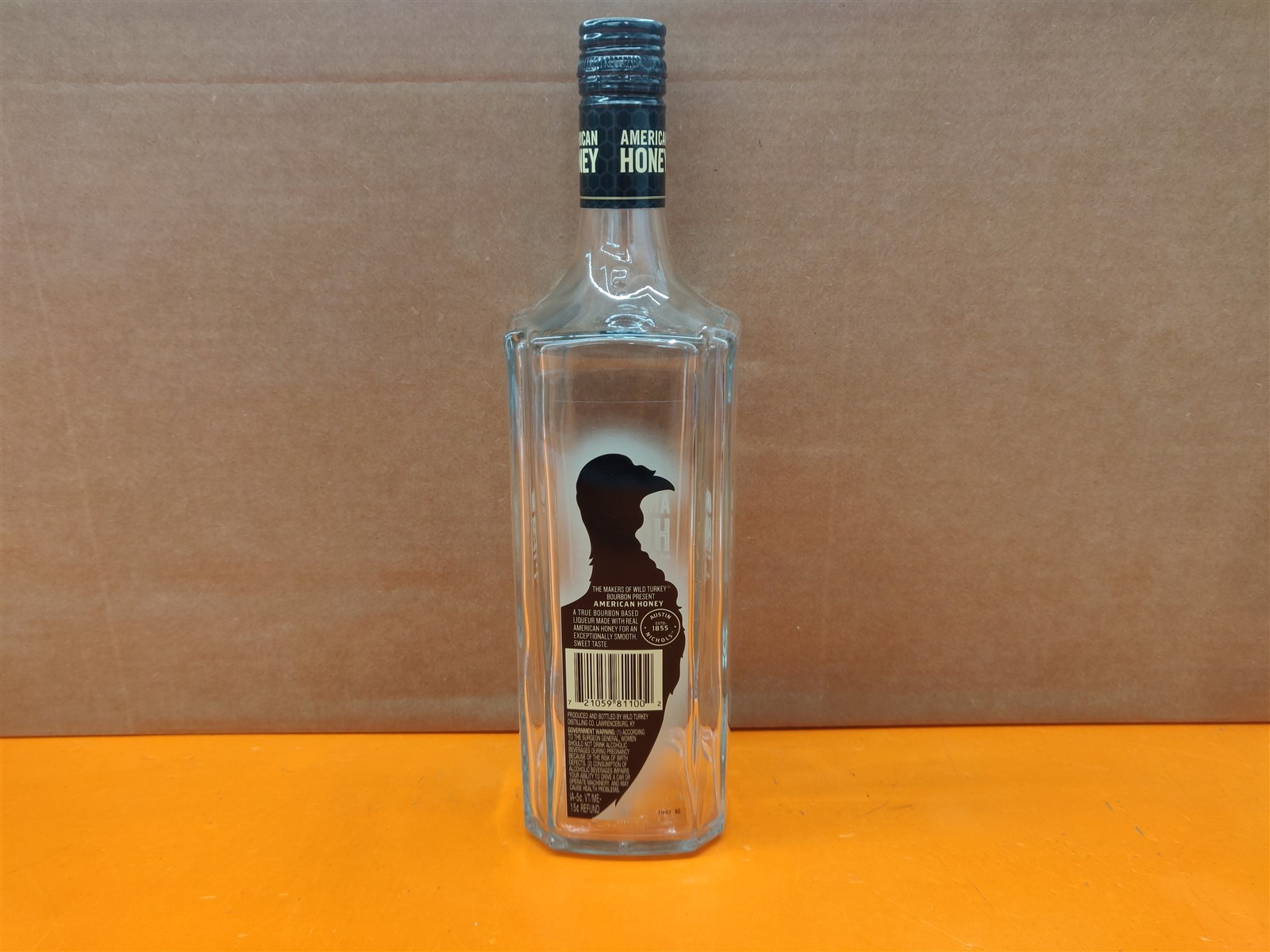 ⭐️⭐️⭐️⭐️⭐️ EMPTY 1L Wild Turkey American Honey Whiskey Bottle for Crafts/Décor