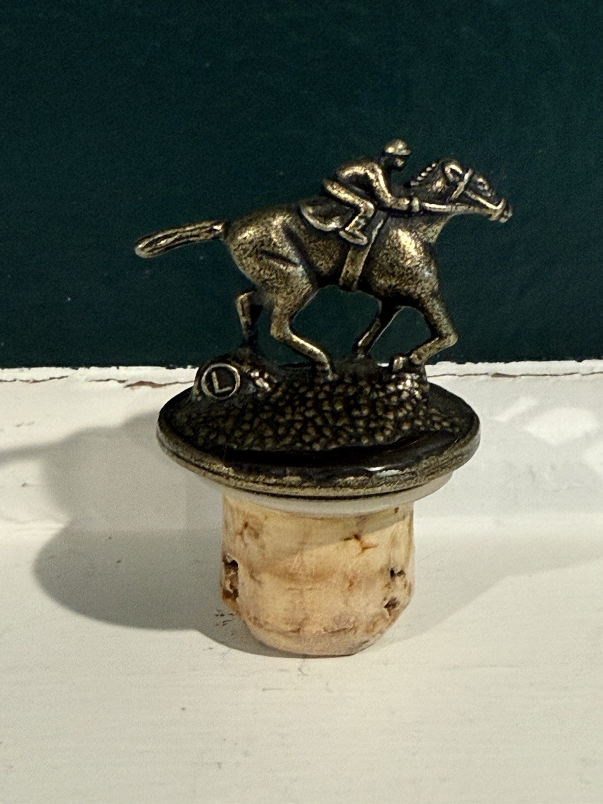 Blanton’s Single Barrel Bourbon Bottle Horse & Jockey Cork Stopper Letter L