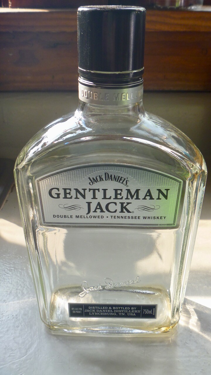 Jack Daniels Gentleman Jack bottle clear 750 ml empty