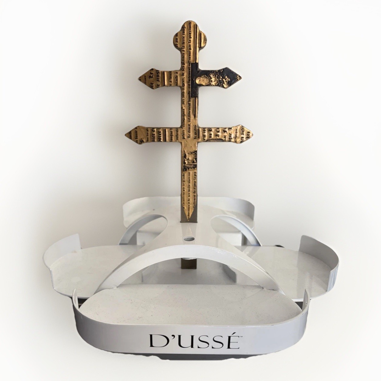 D’Ussé Cognac Bottle Metal Display Stand – VERY HEAVY / VERY RARE