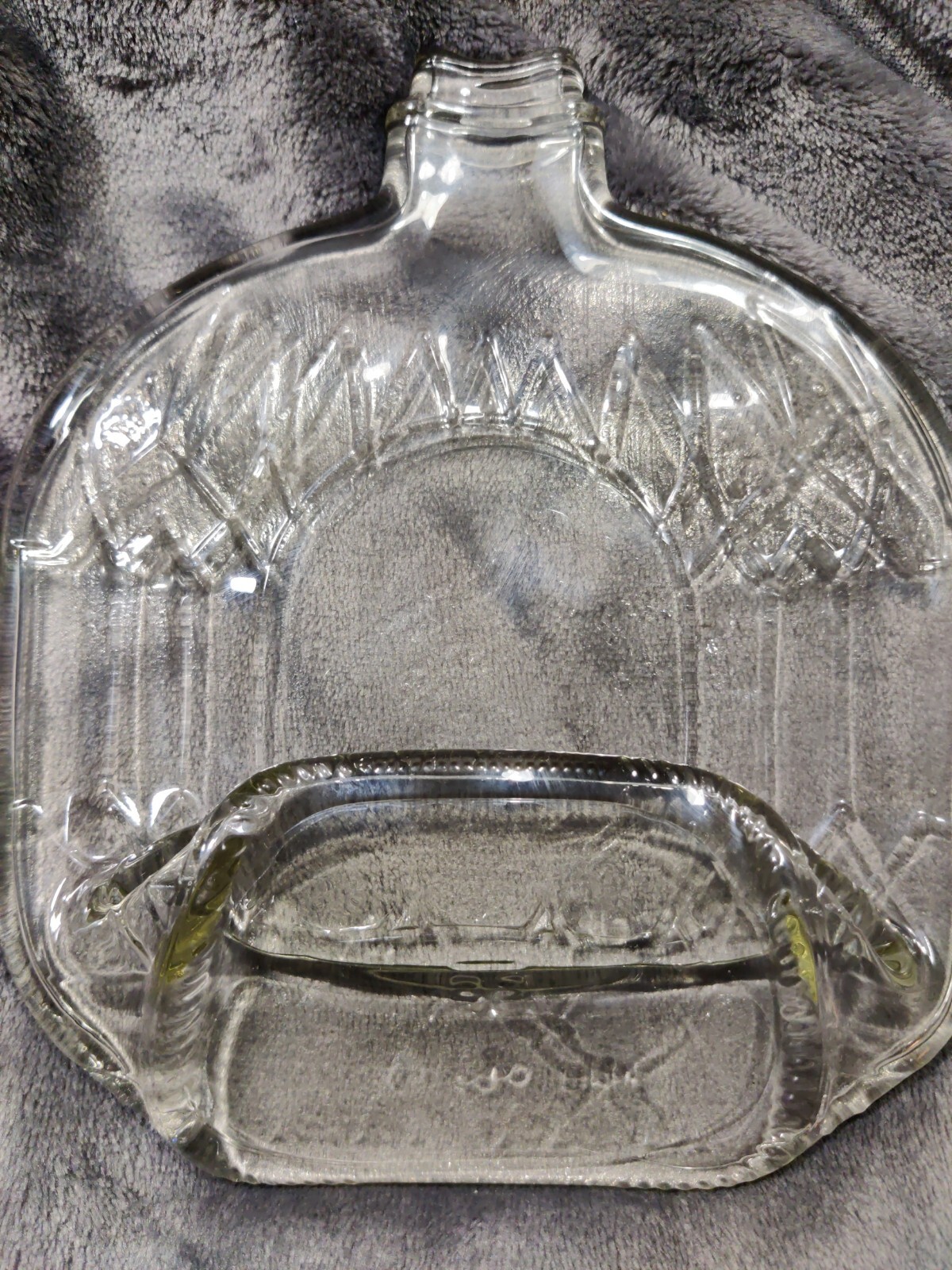 Crown Royal Bottle, Flattened Bottle for hot plate or spoon rest. Clear