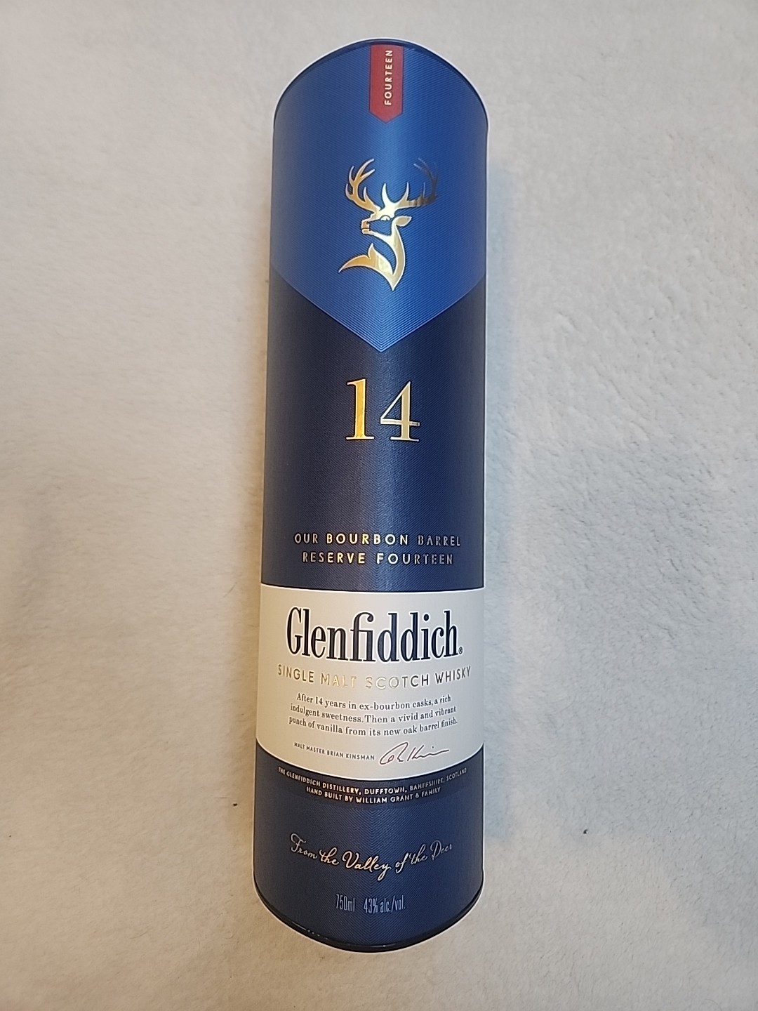 Glenfiddich 14 Year Bourbon Carboard Tube No Bottle Scoth Whiskey