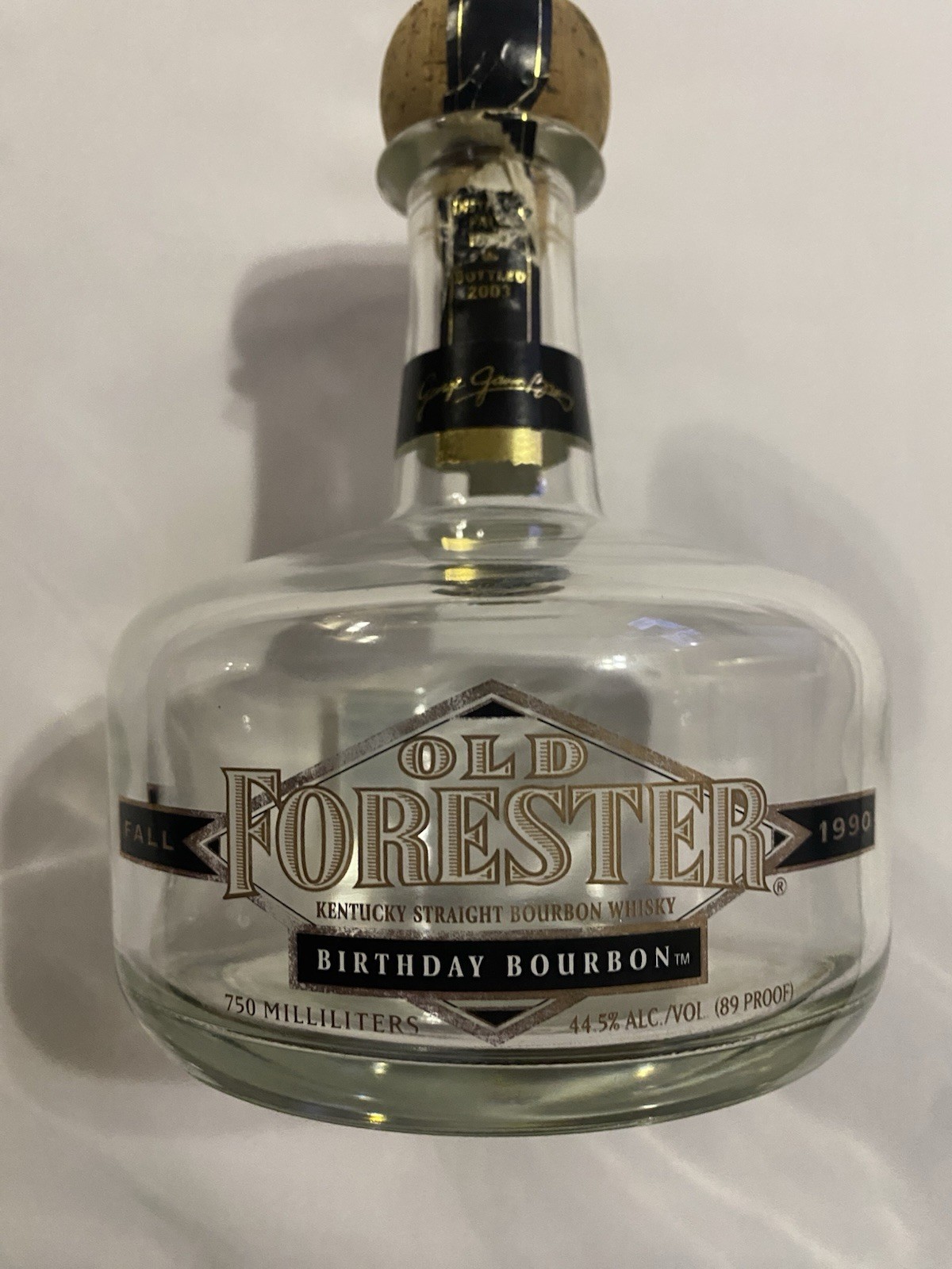 Old Forester Birthday Bourbon 2003! EMPTY BOTTLE 750 Ml- Rare!!