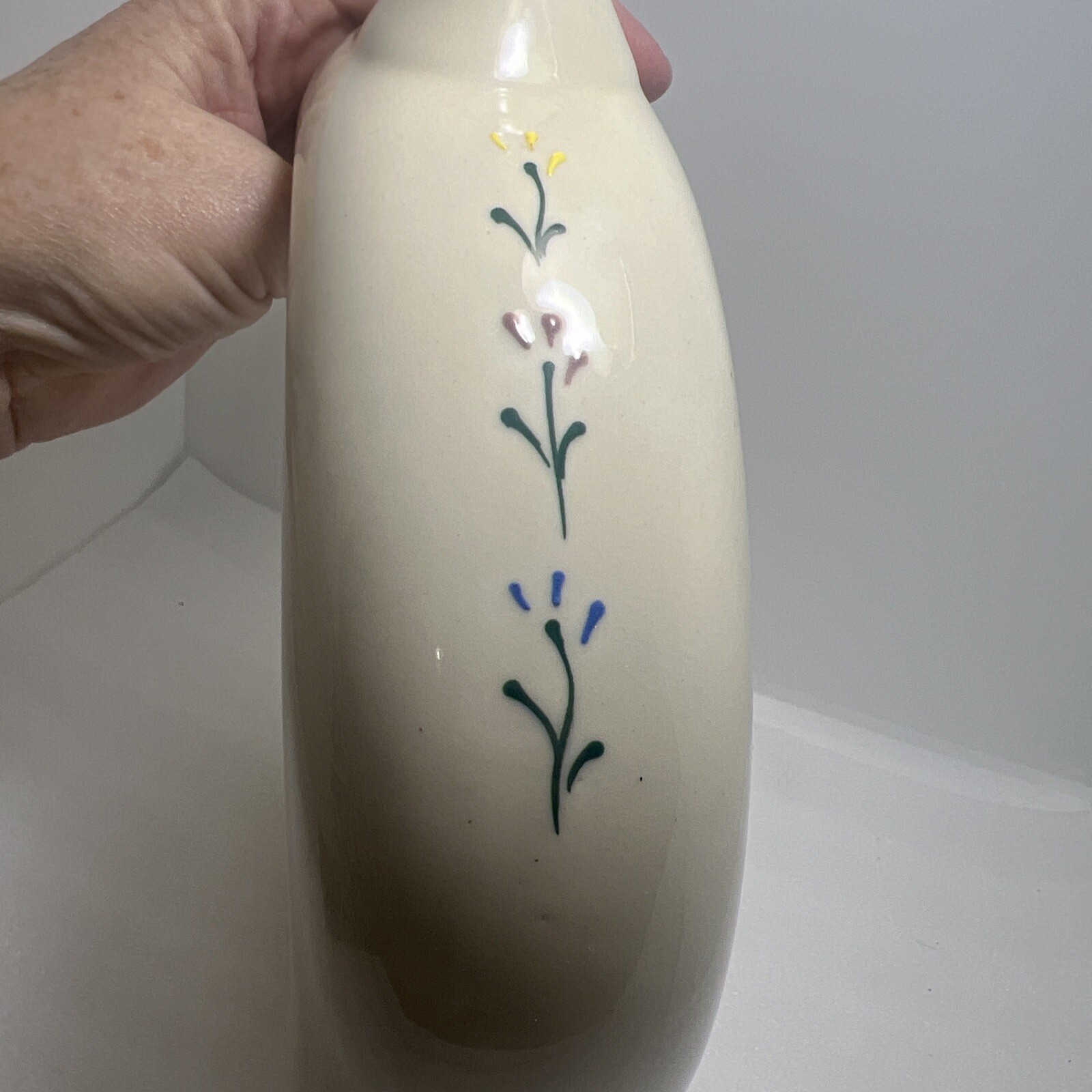 Vintage HARTSTONE Pottery Hand Painted Round Jug/Wine Decanter USA Free Ship