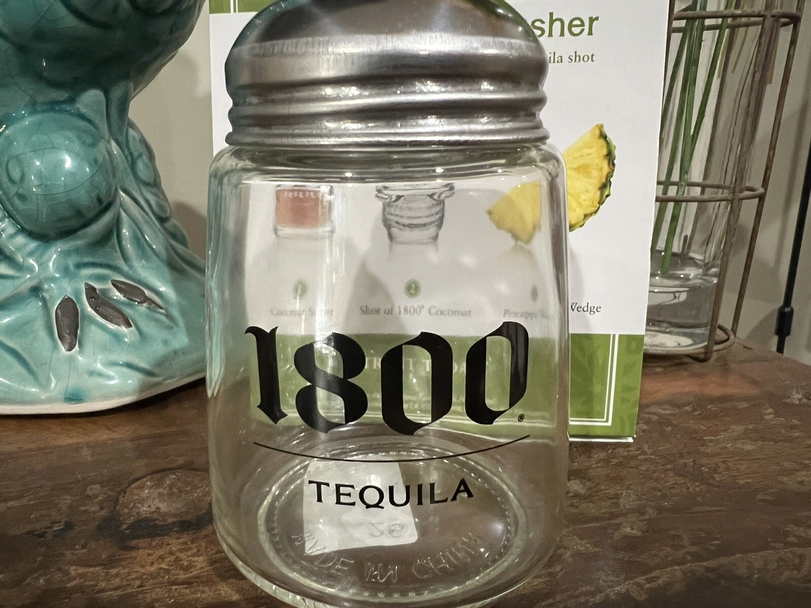 1800 COCONUT TEQUILA 8oz SALT SHAKER, Shot GLASS & 20 COASTERS