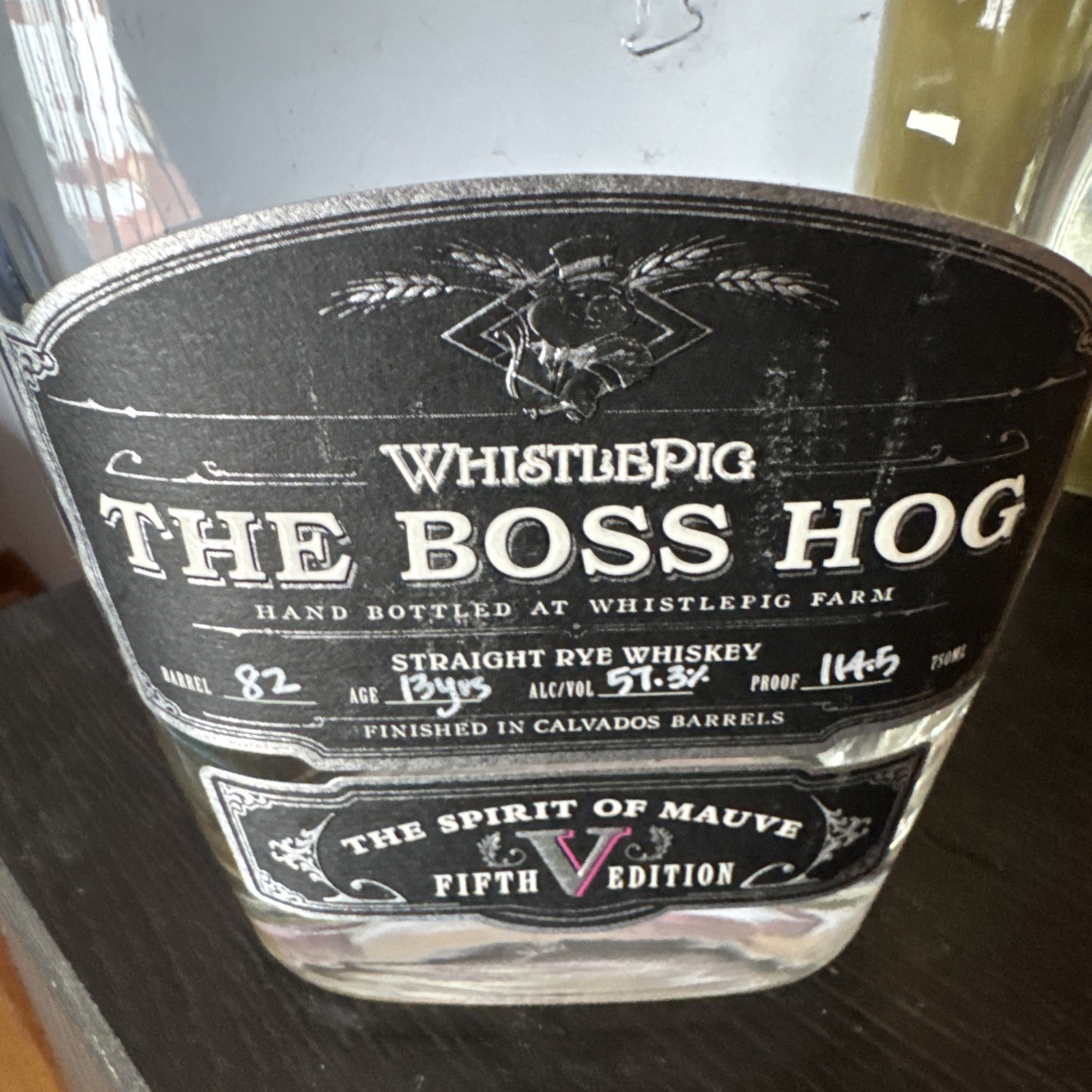 WhistlePig The Boss Hog V Fifth Edition The Spirit Of Mauve Empty Bottle/Stopper