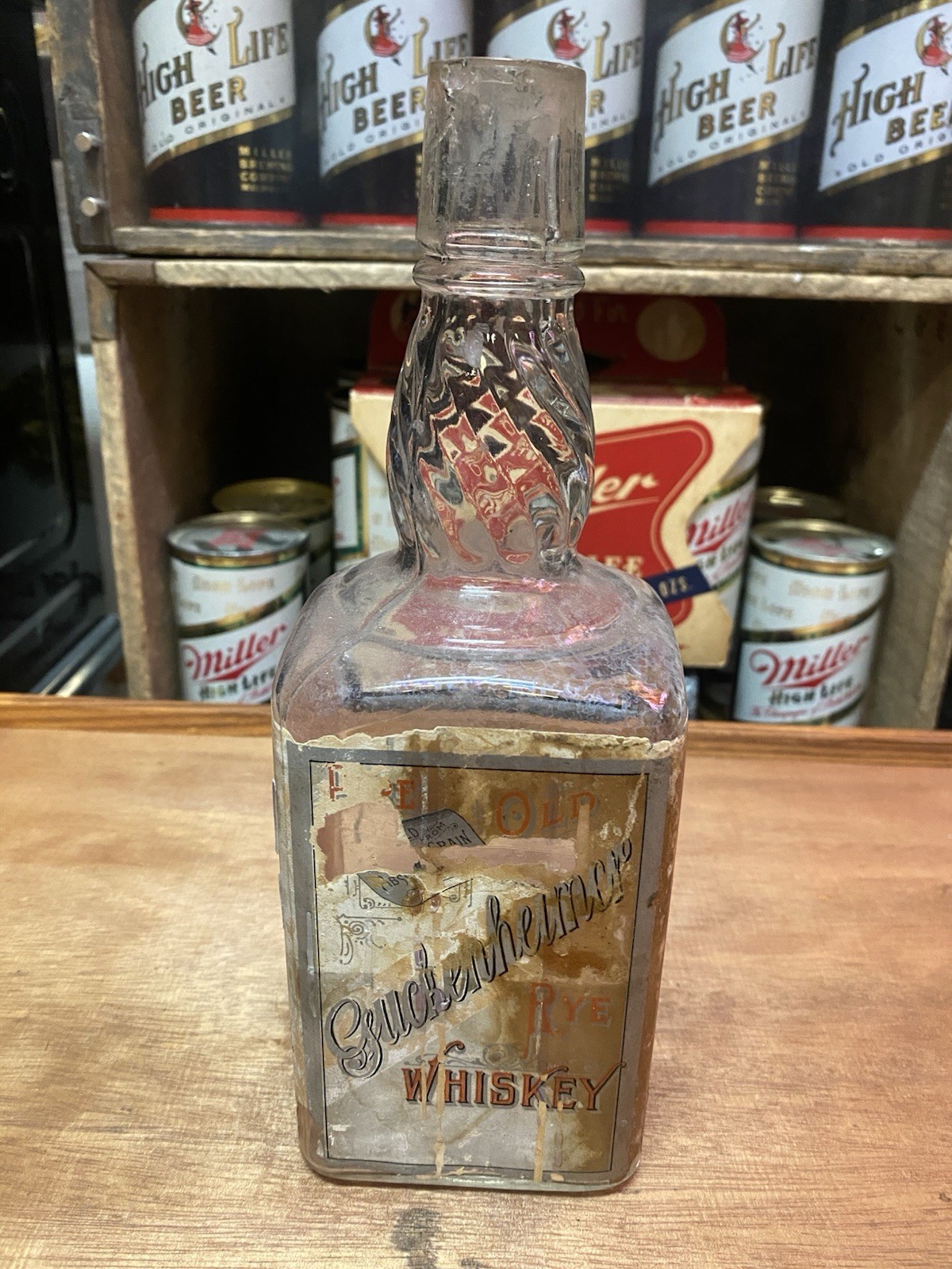 Guckenheimer Whiskey Bottle Paper Label Old Early Endorsed By Physicians