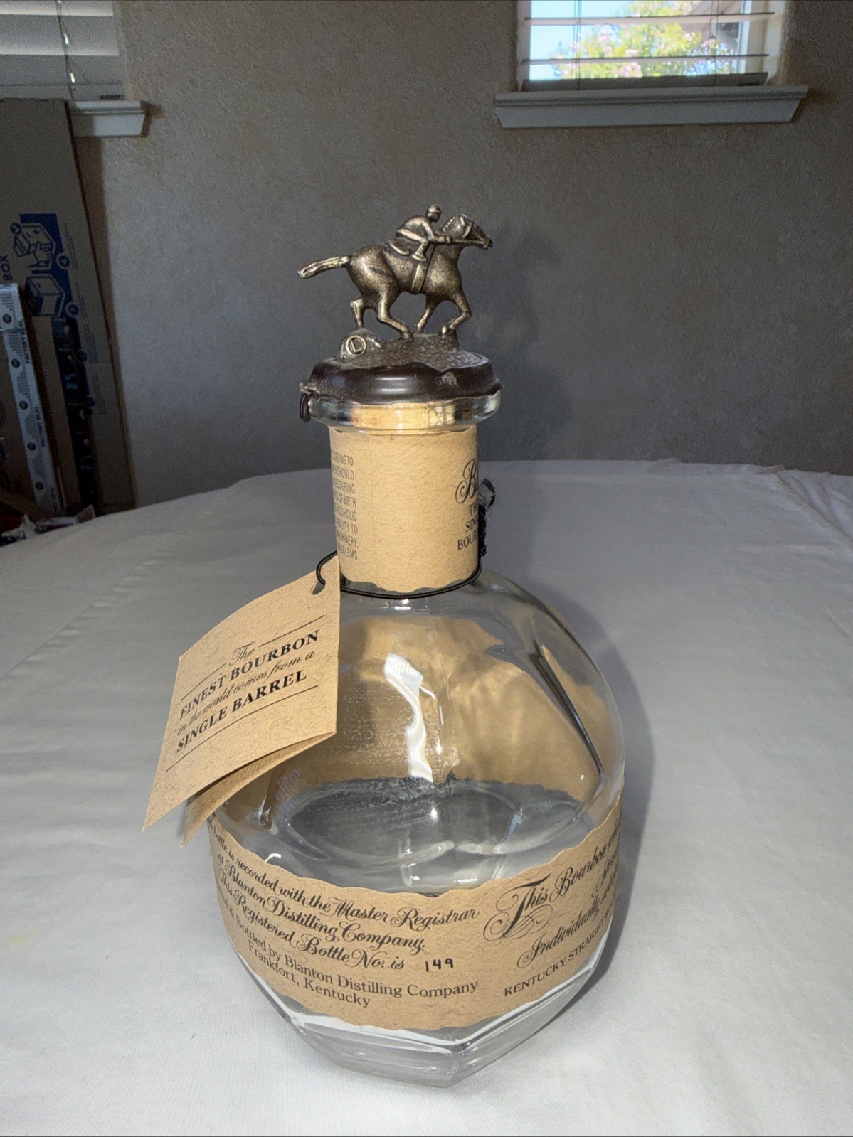 Blanton’s Bourbon Whiskey Bottle Empty With L Stopper Cork And Wax Jan 2023 Dump