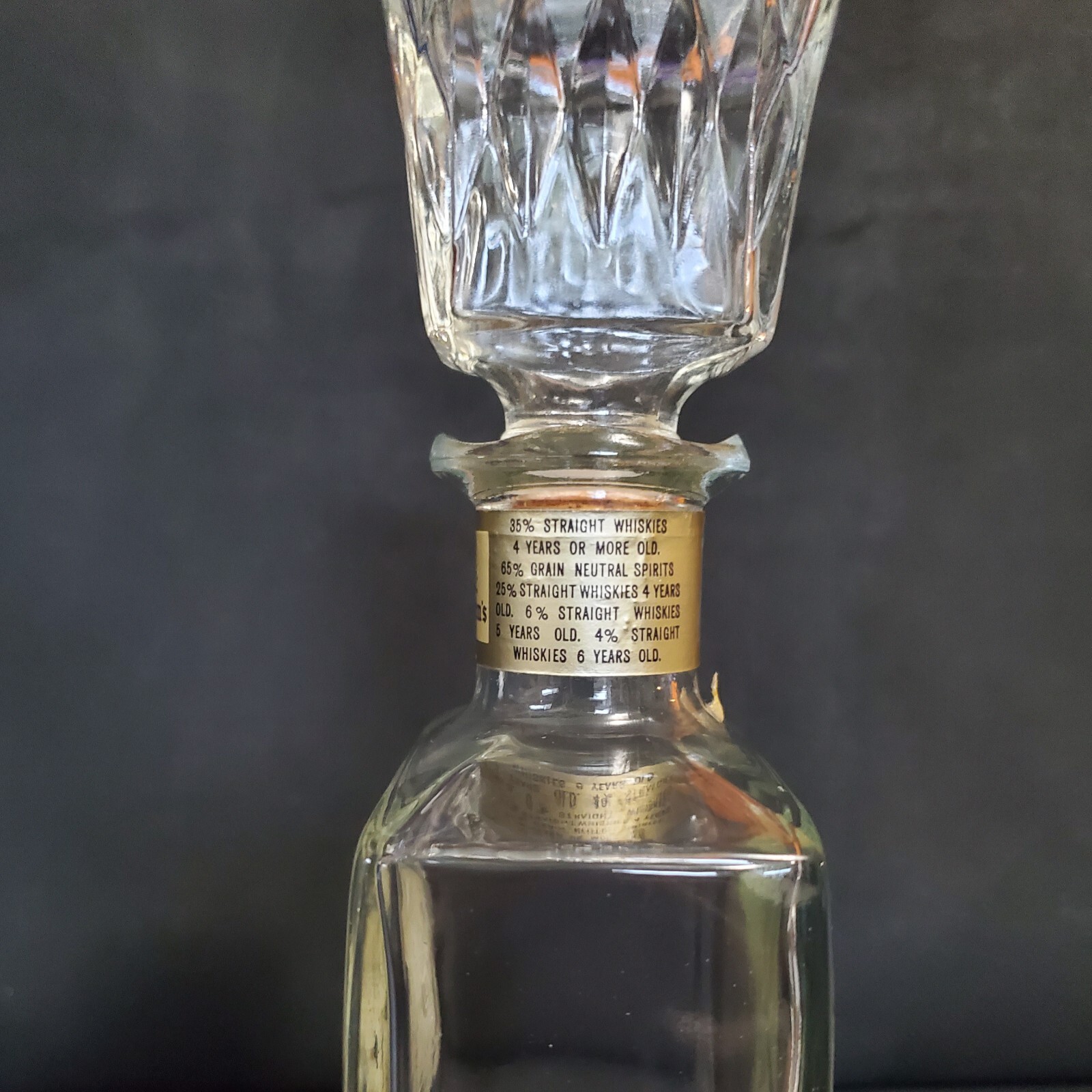 Seagram’s Seven 7 Glass Decanter Bottle Crown Embossed Barware
