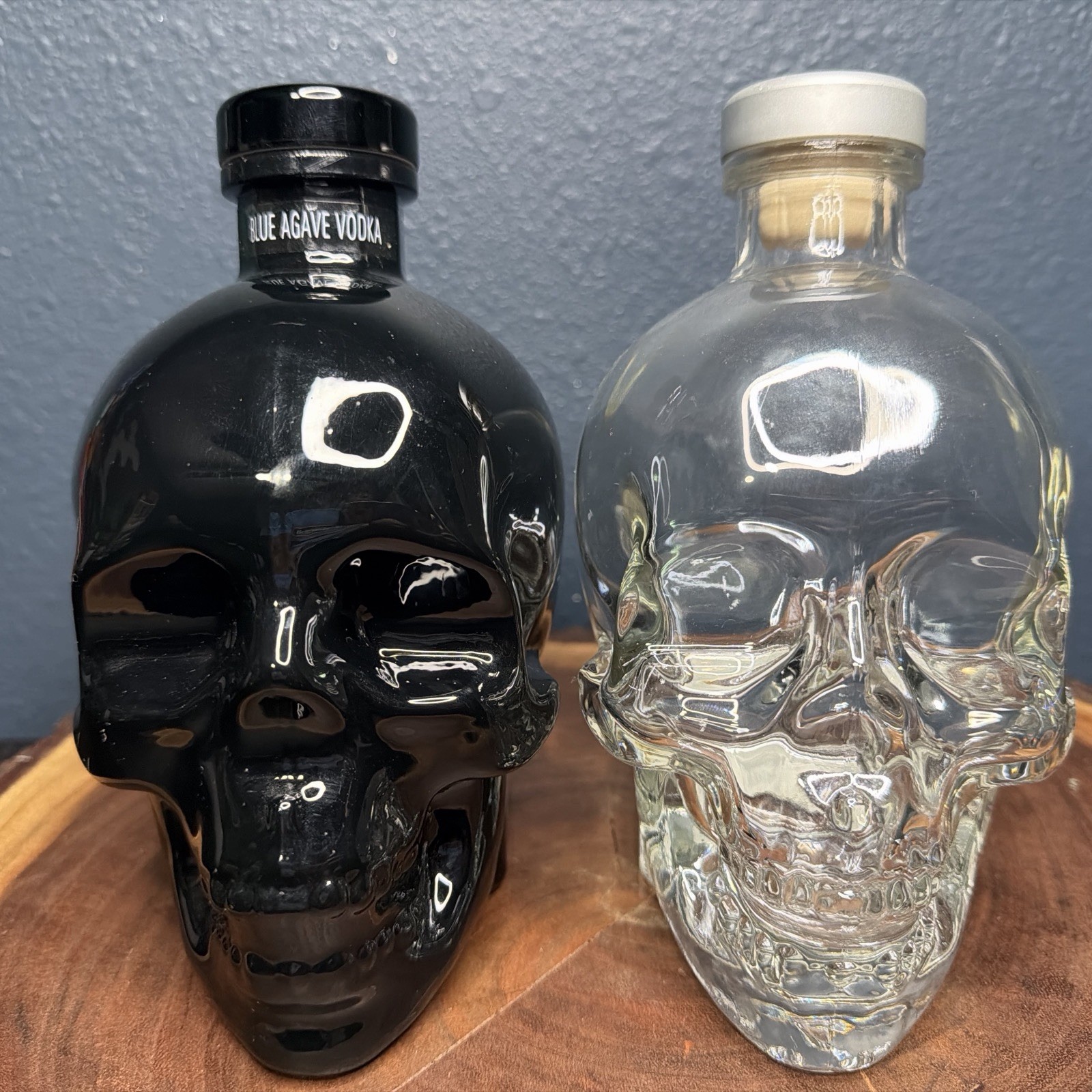 LIMITED EDITION Crystal Head Vodka ONYX & CLEAR EMPTY collectible Bottle Lot