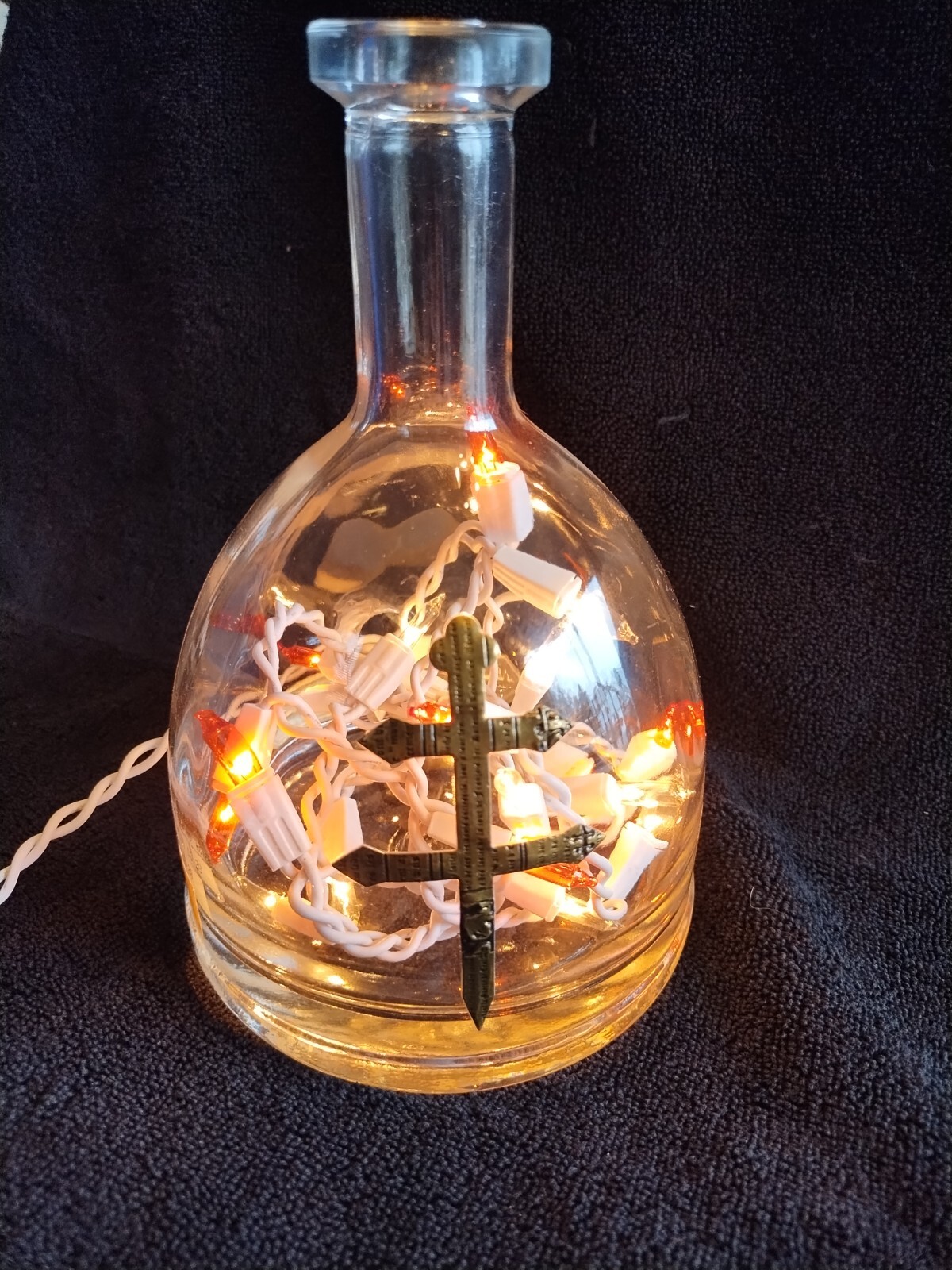 Dusse Light Up 750ML Bottle Orange and White Lights White Cord