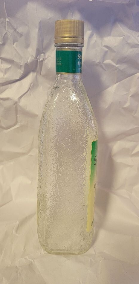 Seagram’s Lime Twisted Gin Empty 750ML Bottle w/Ancient Bottle Embossed Pattern