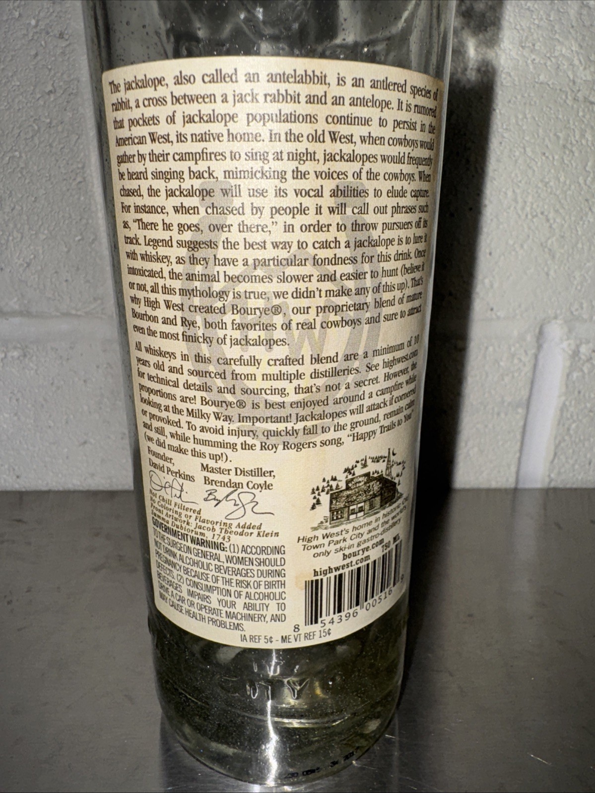 High West Bourye Bottle Rare Batch 17L21 Limited Sighting Empty Bourbon 750ml