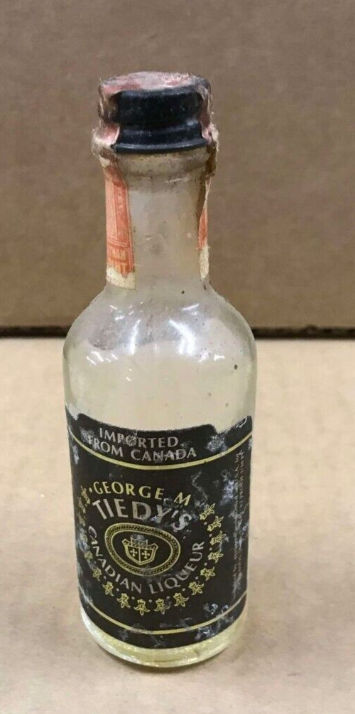 Vintage George M. Tiedy Canadian Liqueur Empty Mini Bottle