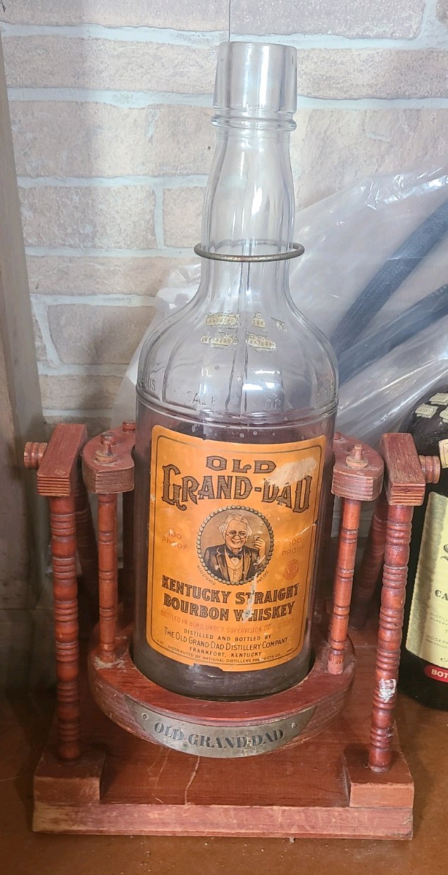 Old Grand-Dad Kentucky Straight Bourbon Whiskey Empty Bottle Display