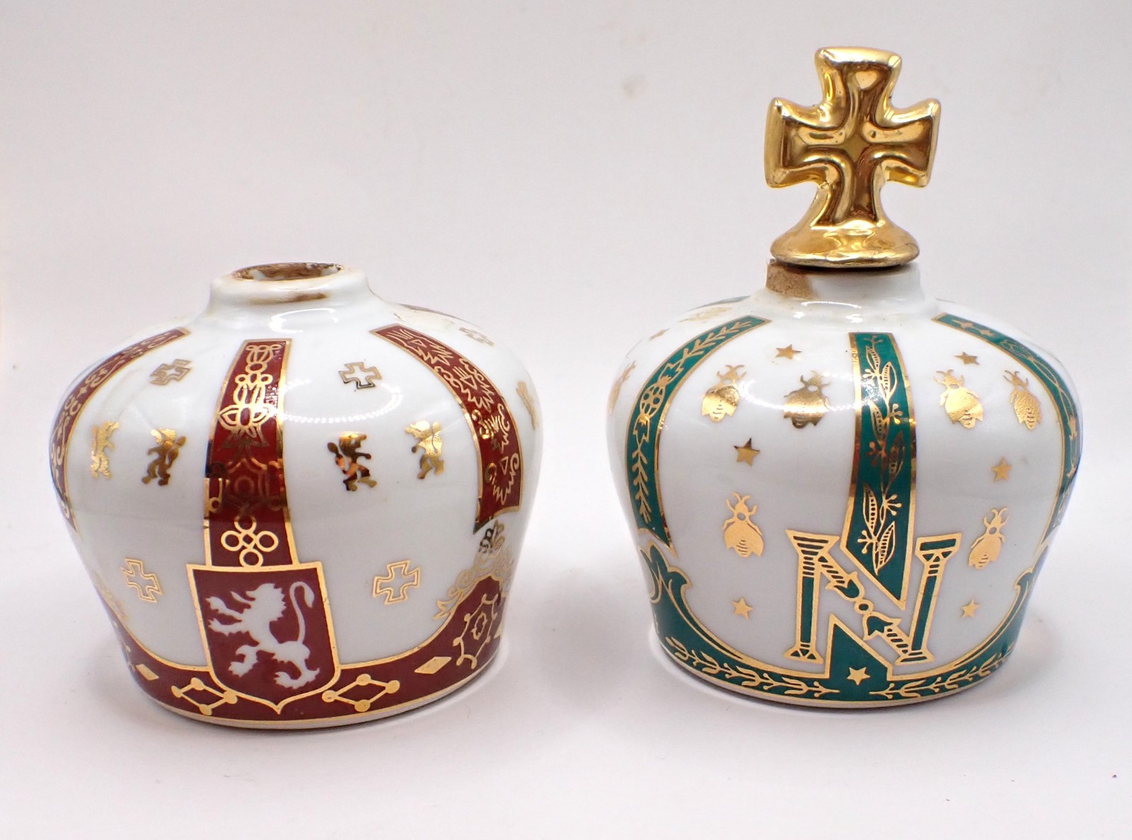 Mini Armagnac Sempé Napoleon Crown France Large Empty Limoges Porcelain Decanter