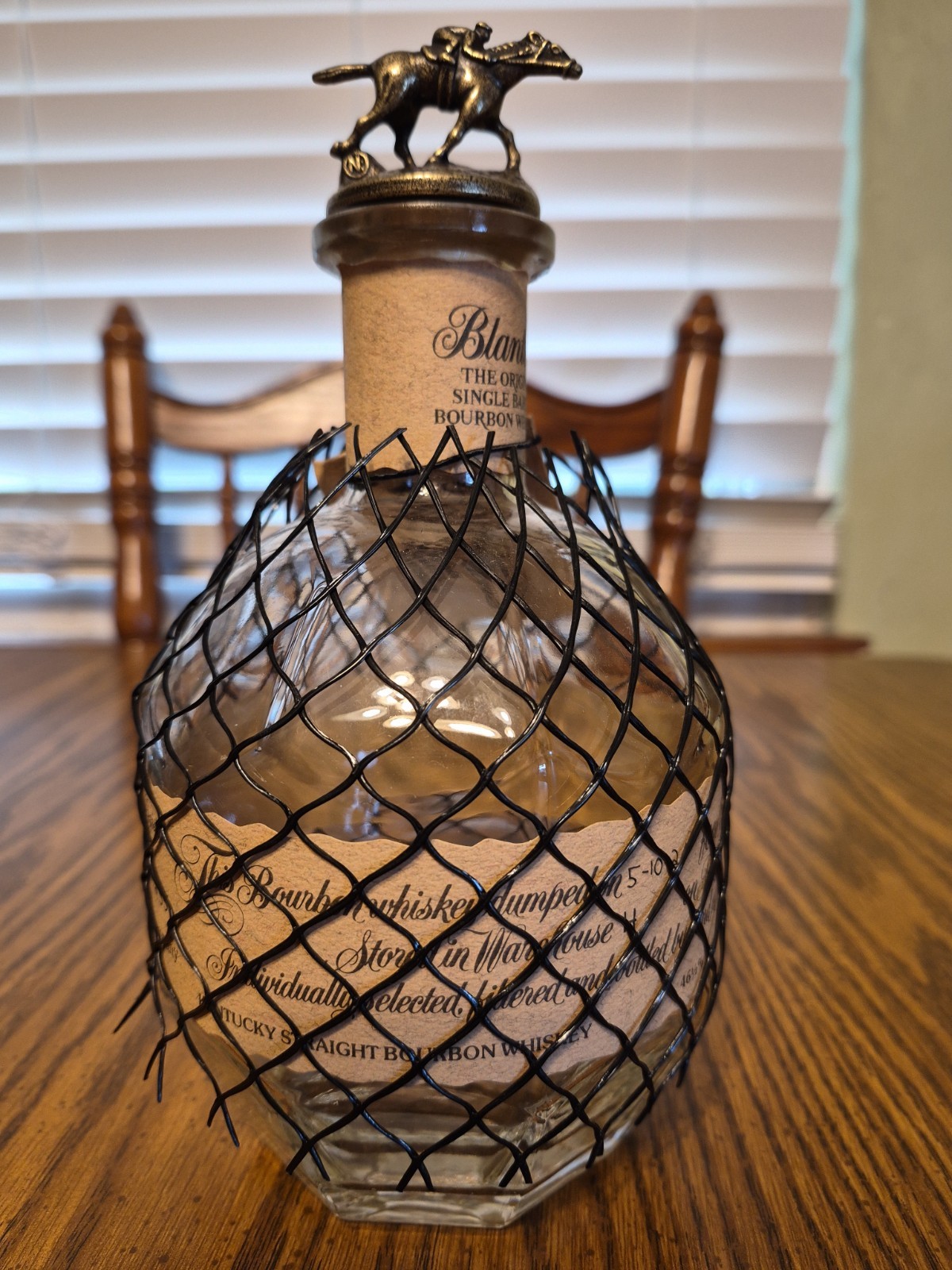 BLANTON’S SINGLE BARREL BOURBON WHISKEY – 750 ML EMPTY BOTTLE – HORSE TOPPER