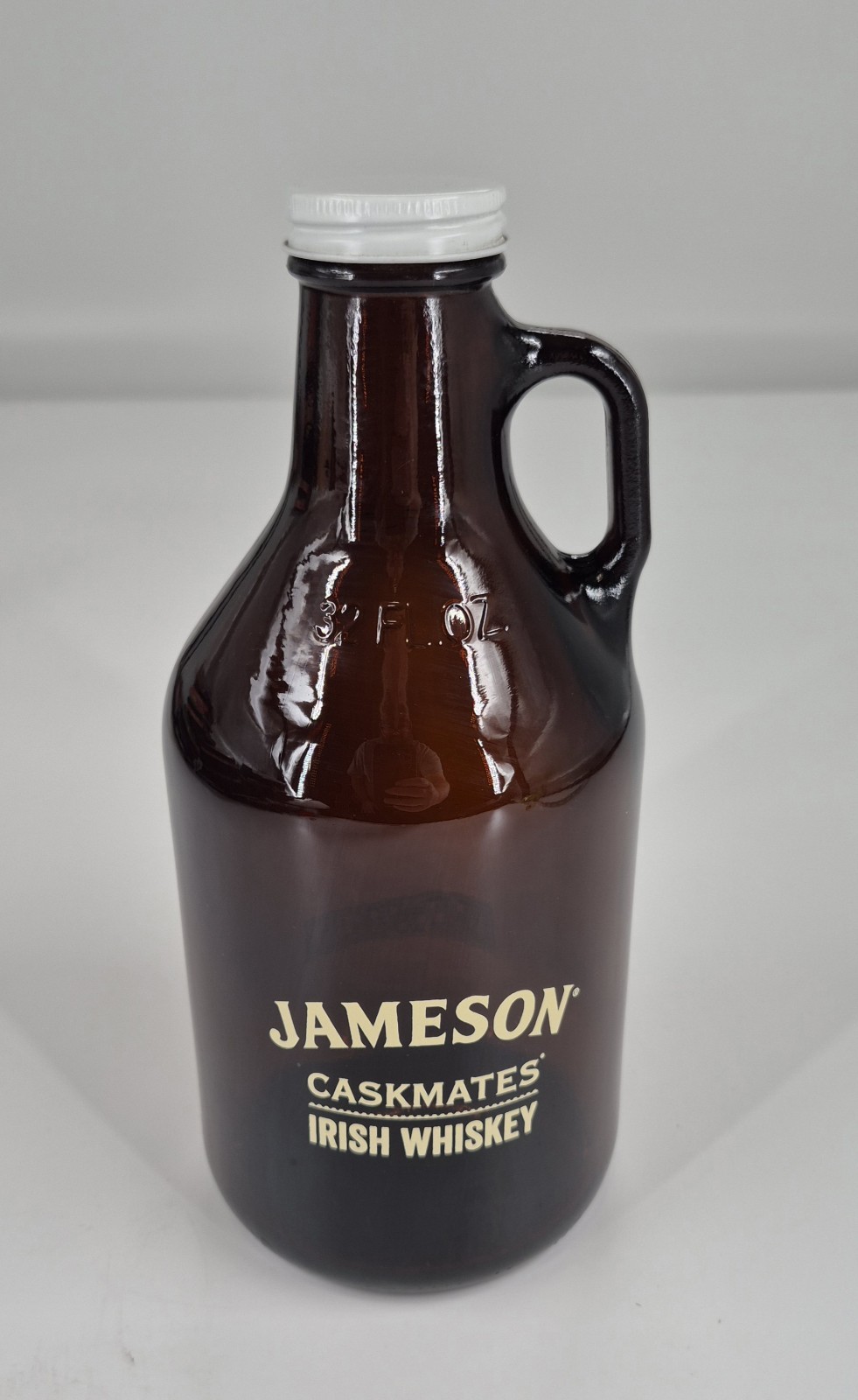 Jameson Irish Castmates Whiskey 32oz EMPTY Amber Jug Grawler Collectible Reuse
