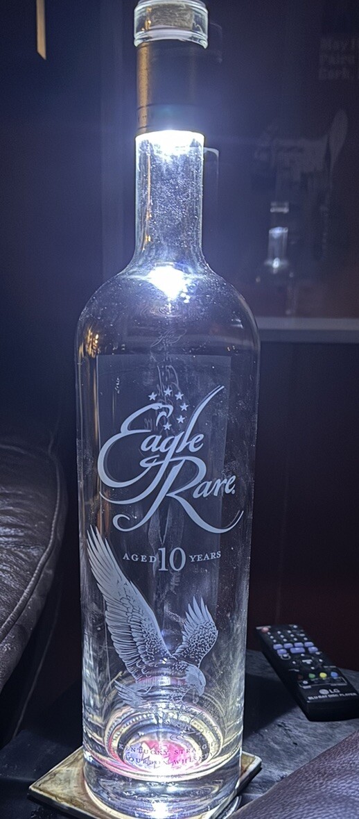 Eagle Rare 1.5L empty Bourbon Bottle LED Light