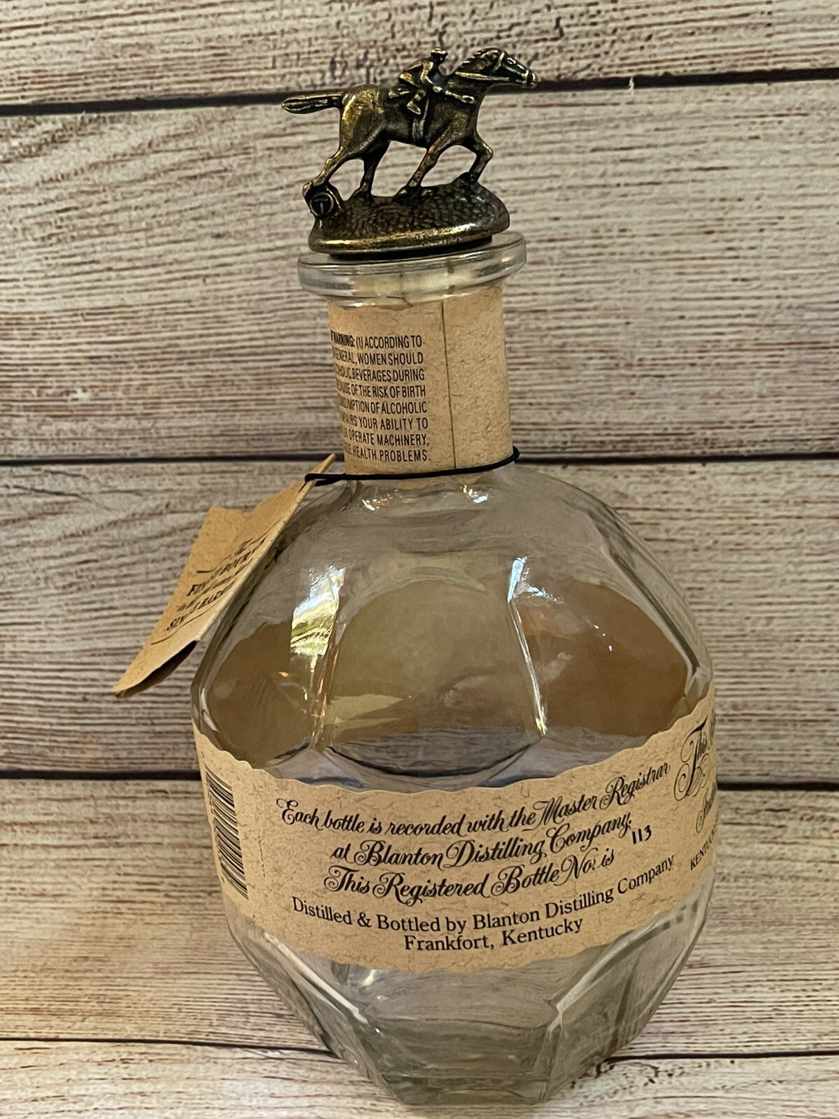 Blanton’s Single Barrel Bourbon Whiskey Empty Bottle 750ml, Cap type is「T」