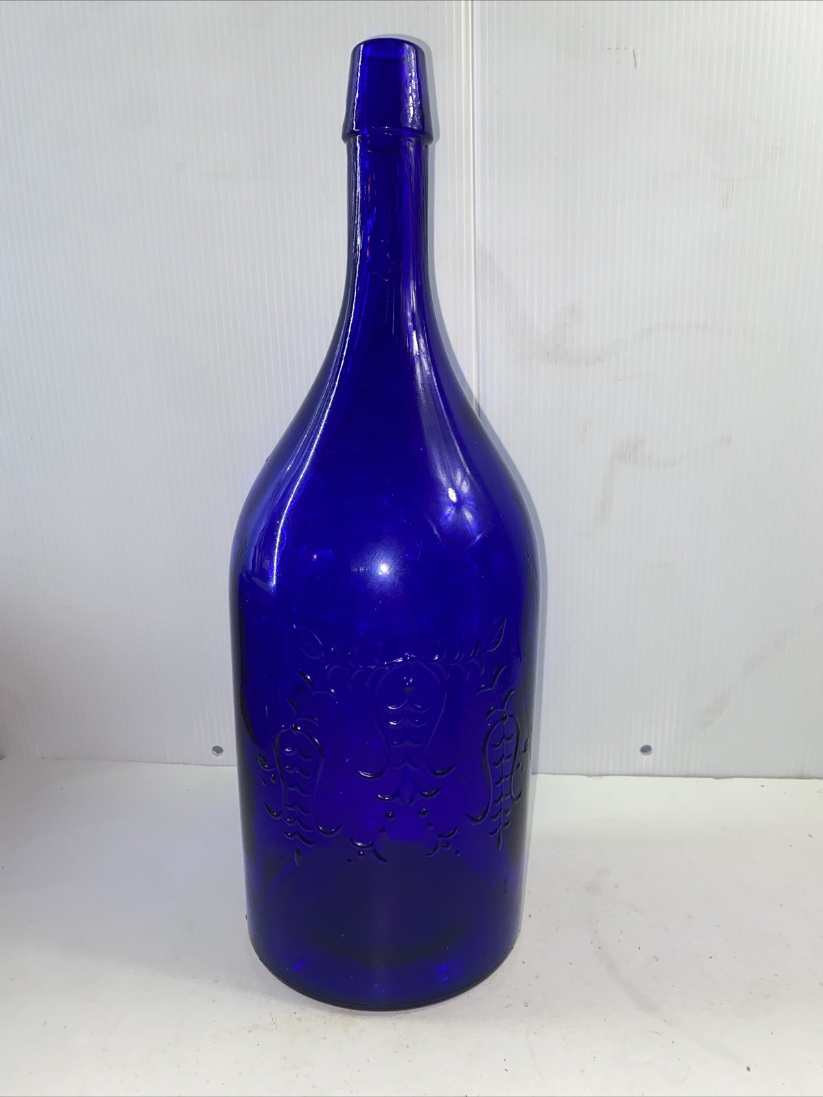 Vindu Patron Bottle Blue glass 19 Inch Display EMPTY MADE IN ITALY