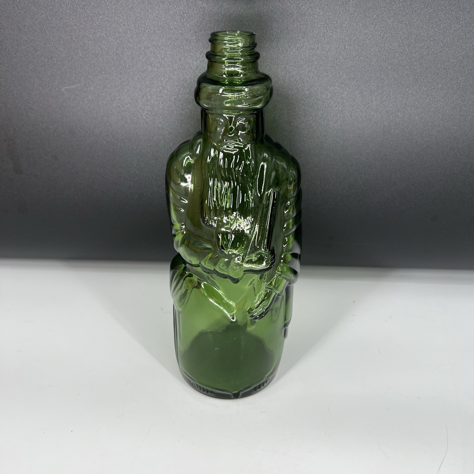 Vintage Poland Spring Distilled Gin Moses Bottle Emerald Green Glass 4/5 Quart U