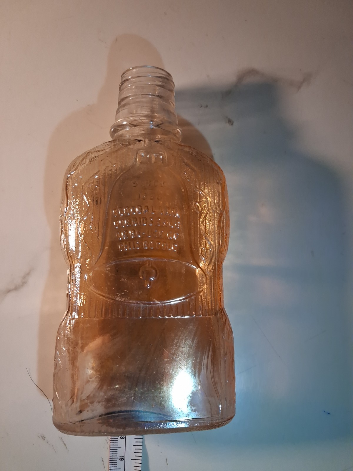 Golden Wedding Full Pint Whiskey Bottle «Since 1856″ Embossed 7.75» FREE SHIP