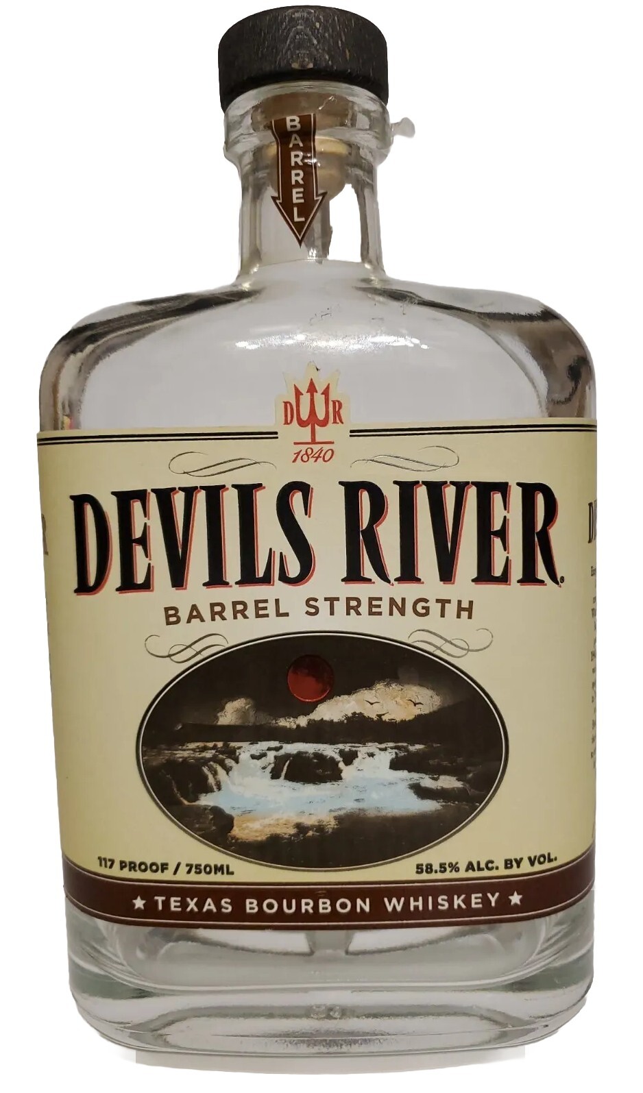 Empty Clear Bottle From Devils River 750ml Heavy Duty 9″ Tall