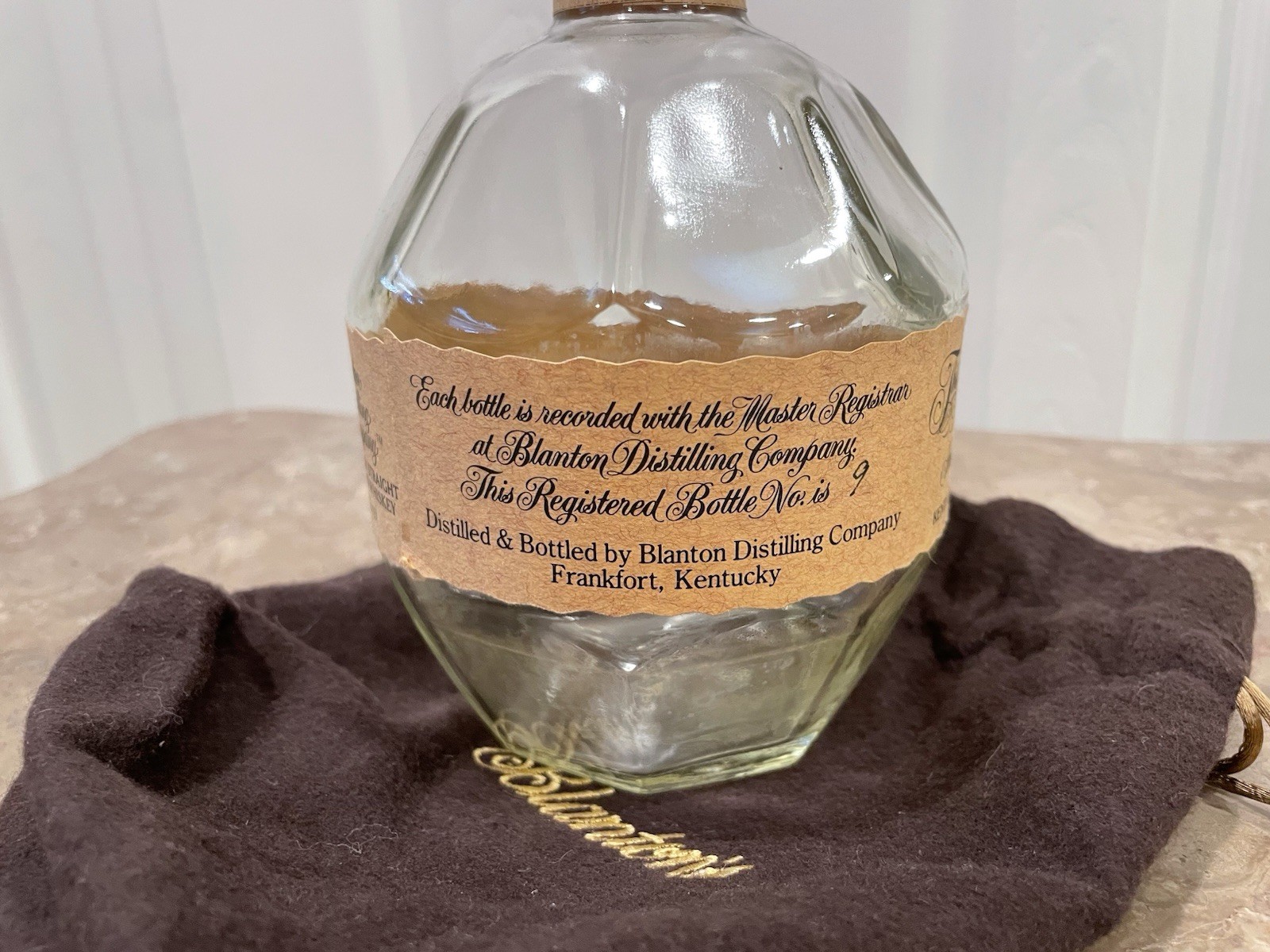 Blantons Single Barrel BOURBON WHISKEY 750ml Empty Bottle VINTAGE 1996 No Letter
