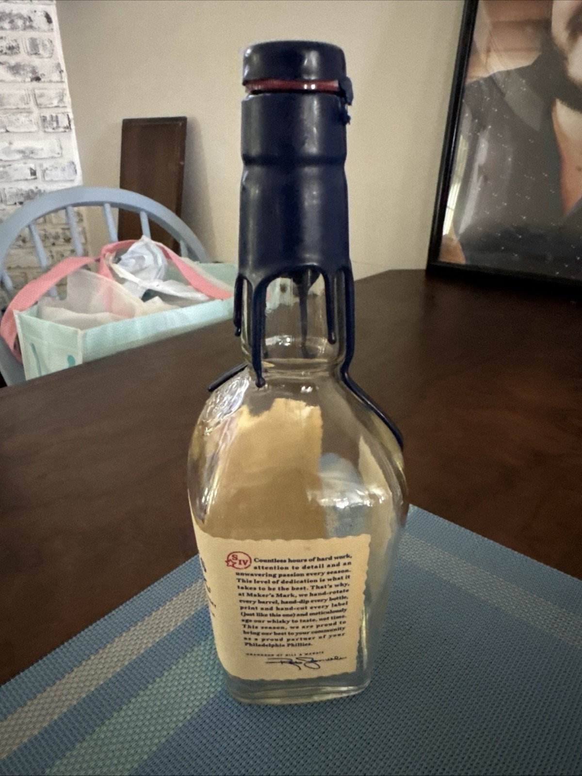 Maker’s Mark Whisky Empty 750 ml Bottle