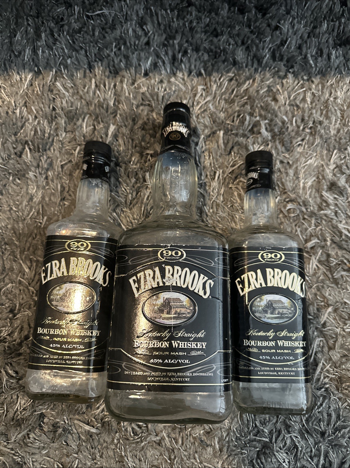 EZRA BROOKS Kentucky Straight BOURBON WHISKEY Sour Mash (1) 1.75 L, (2) 750ml